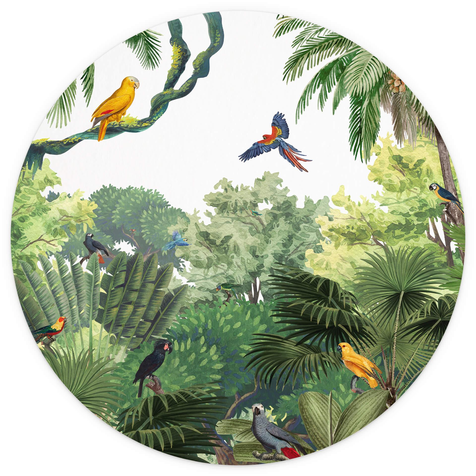 Behangcirkel Kikki Belle - Tropical Birds - vliesbehang/zelfklevend vliesbehang