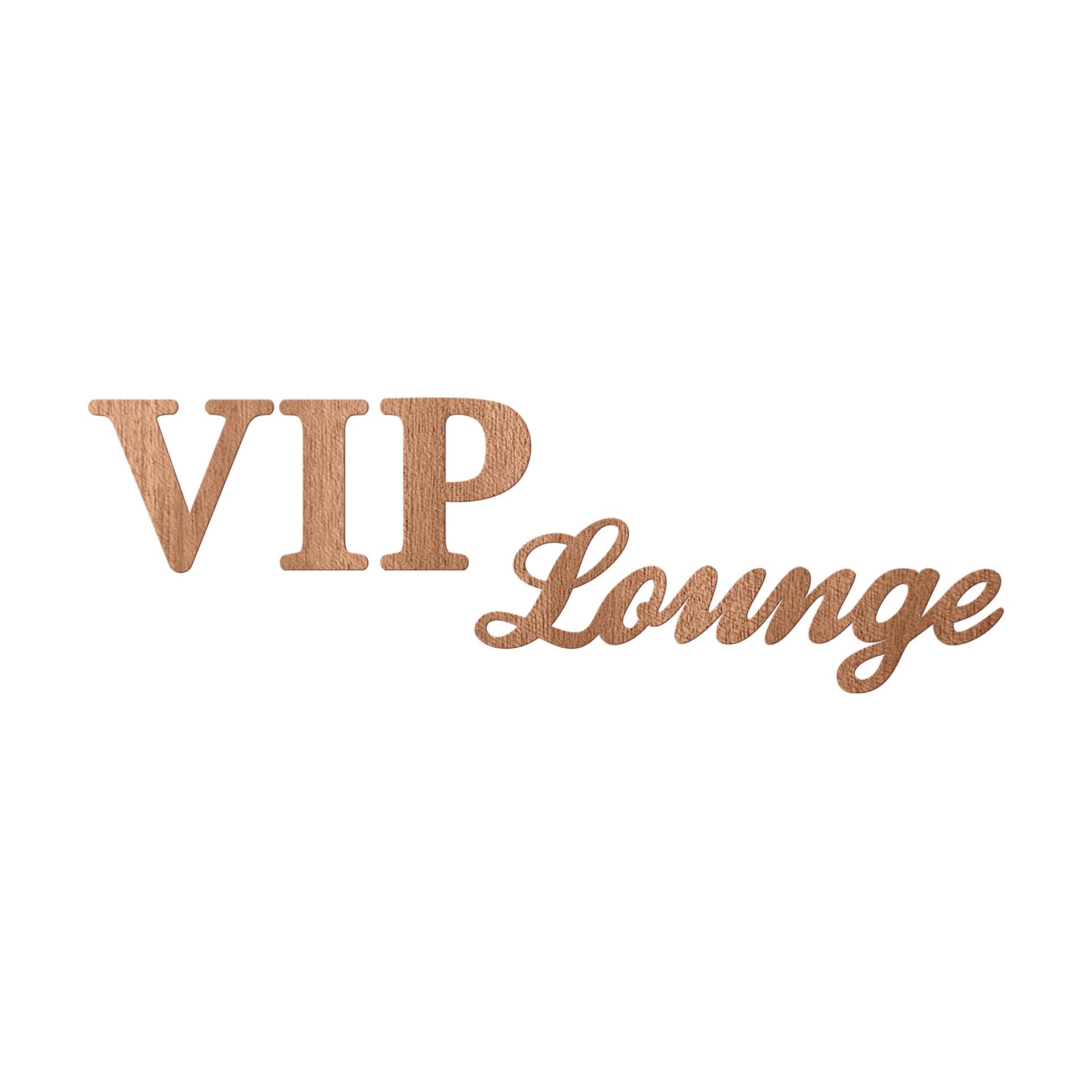 letras decorativas 3D Sala VIP - madera de caoba