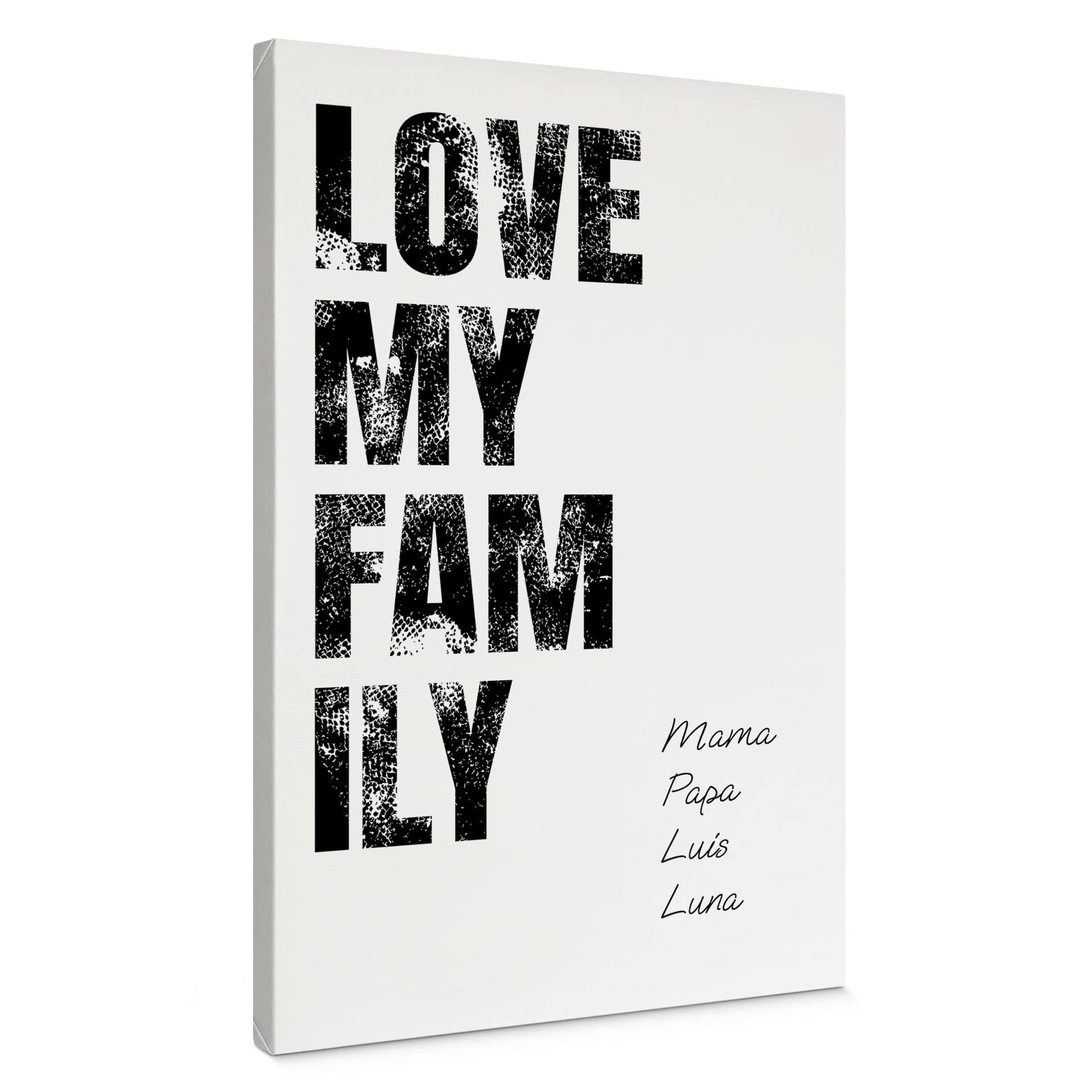 Personligt Canvasbillede Love my Family