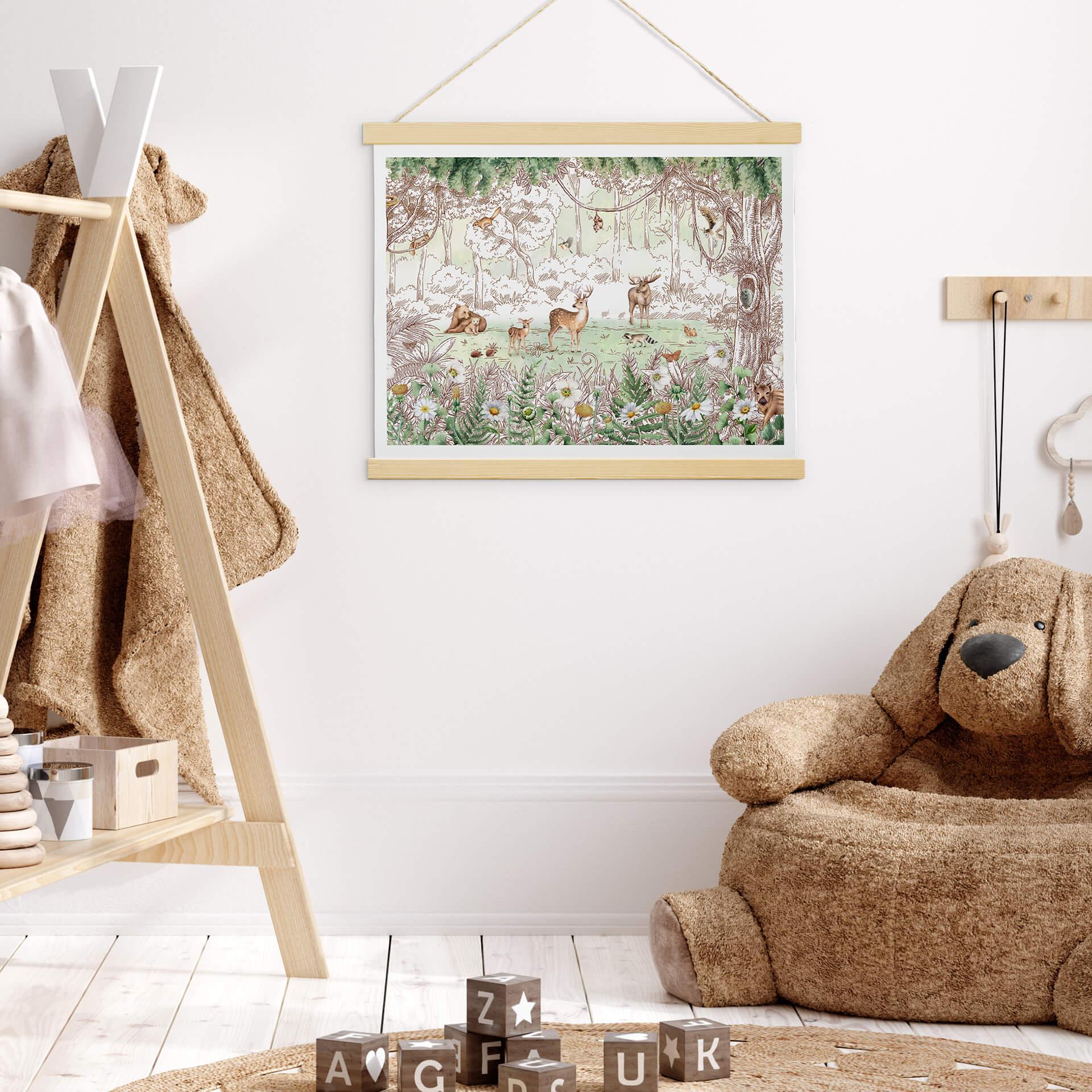 Kinderposter Kikki Belle - Waldfreunde Frühling