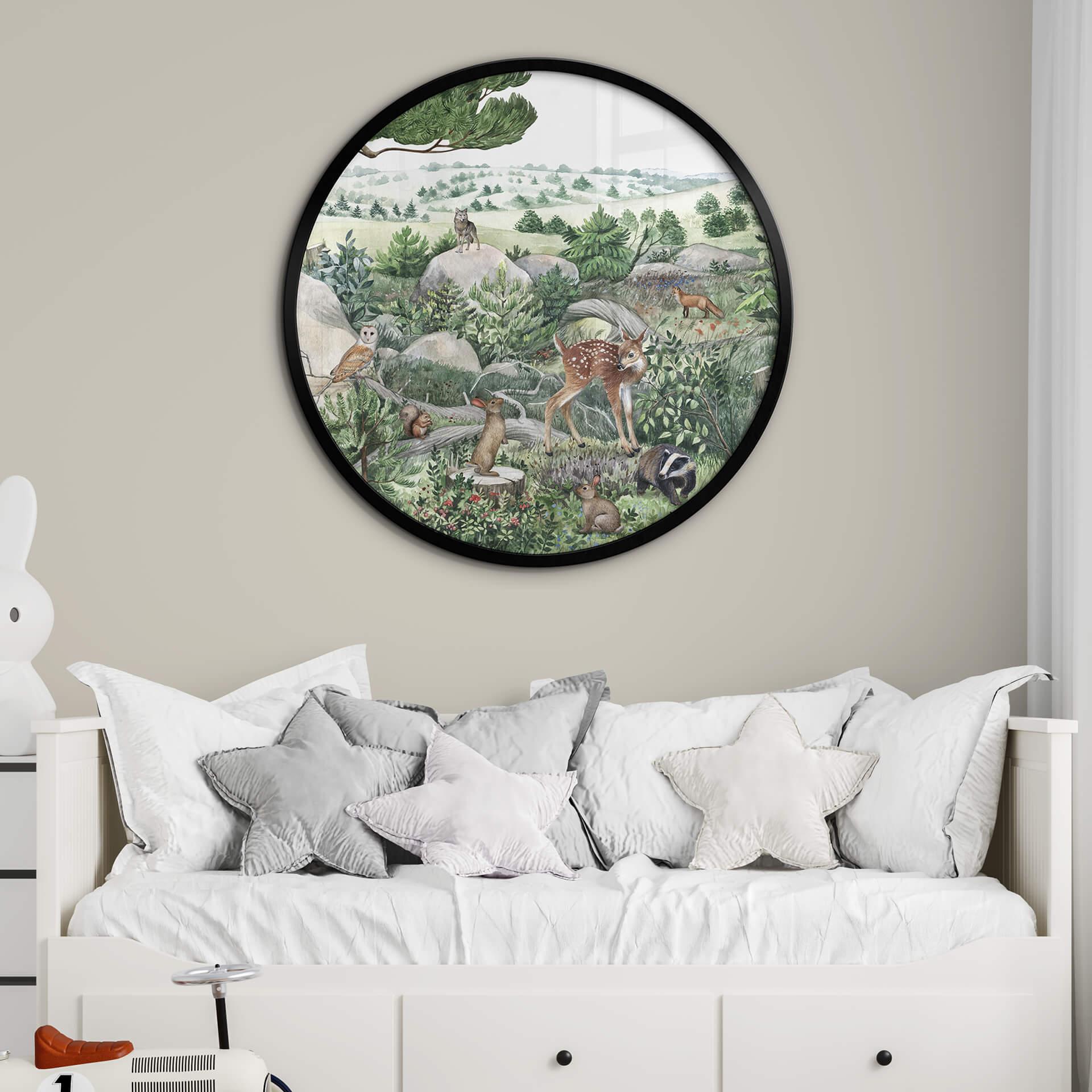 Poster Kikki Belle - Waldspaziergang - Rund