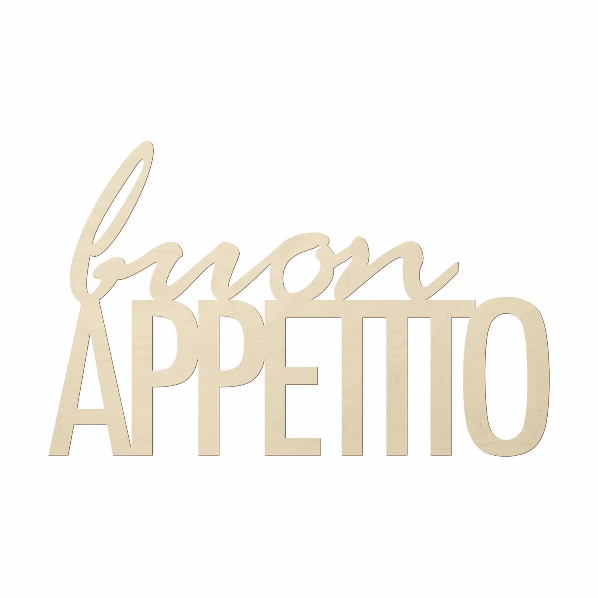 Scritta in legno Buon Appetito