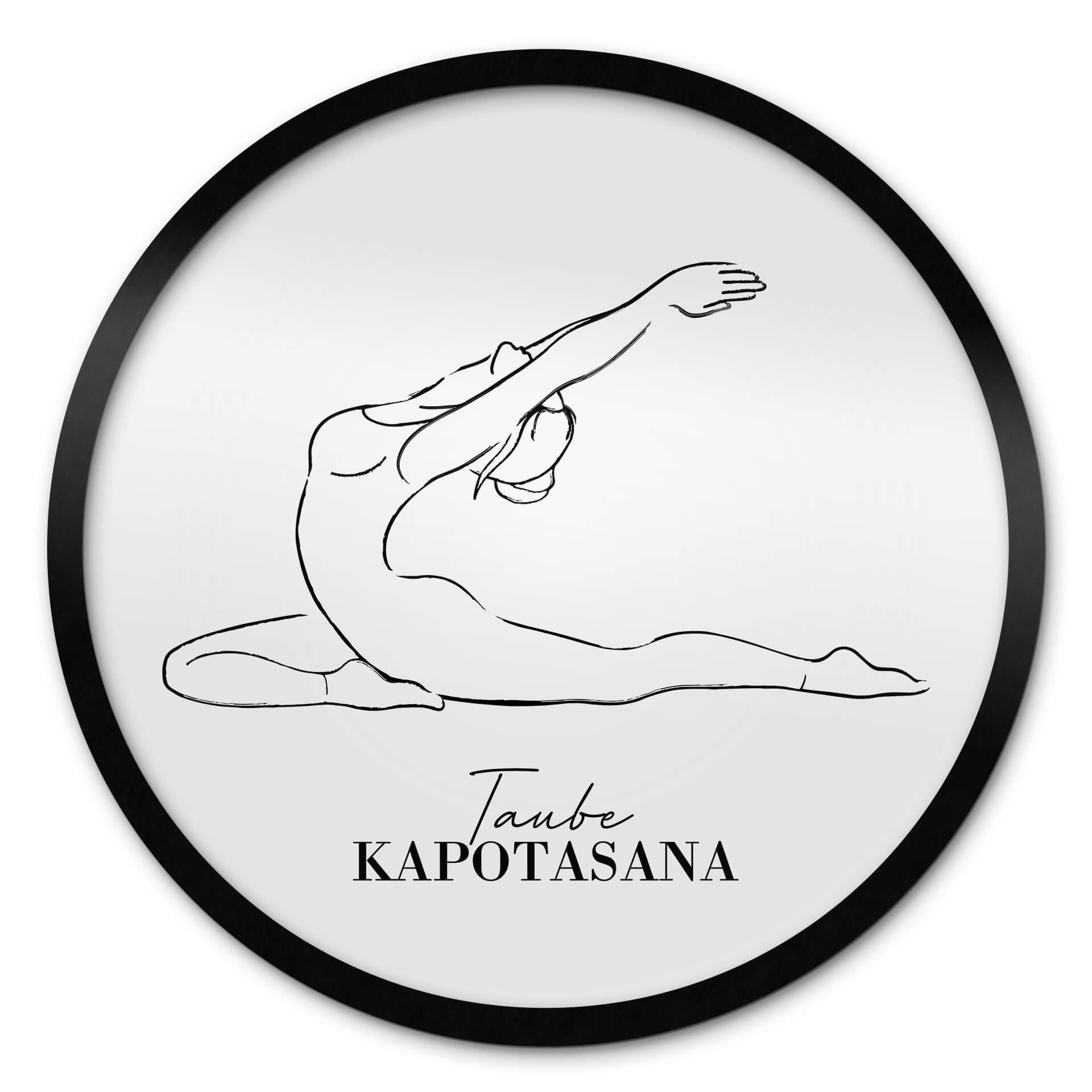 Plakat Yoga - Due - Stregtegning - Rund