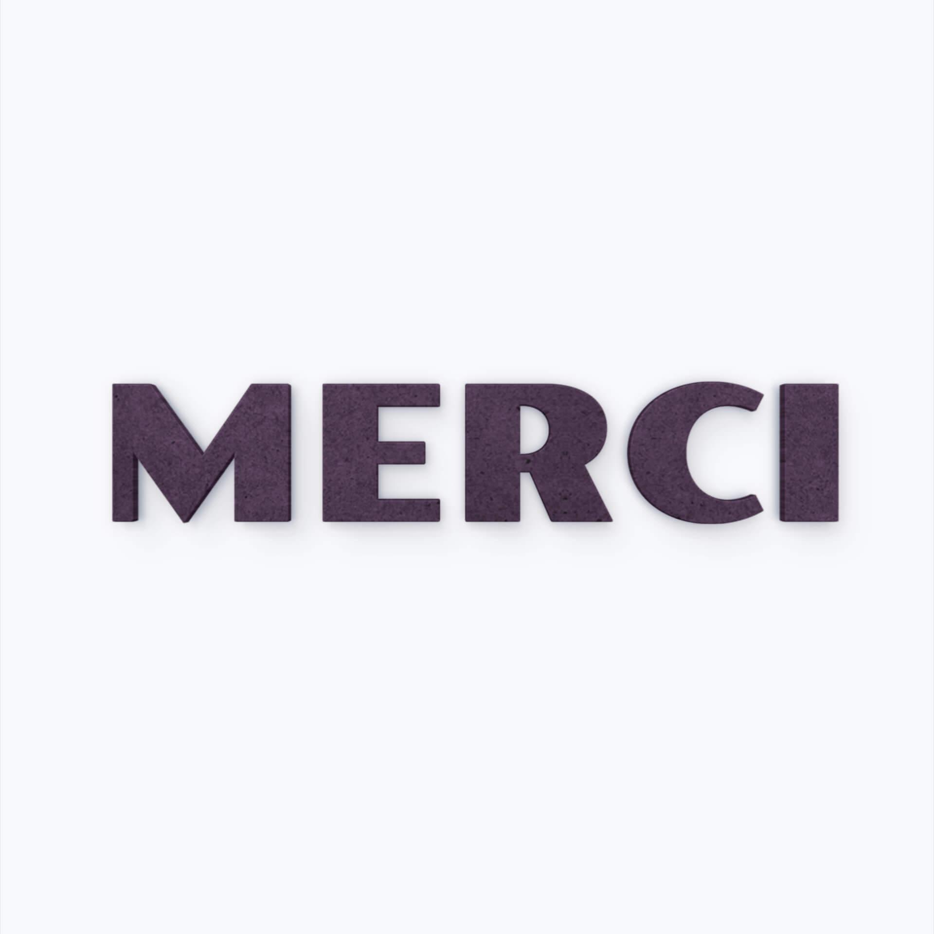 Scritta in MDF - Merci