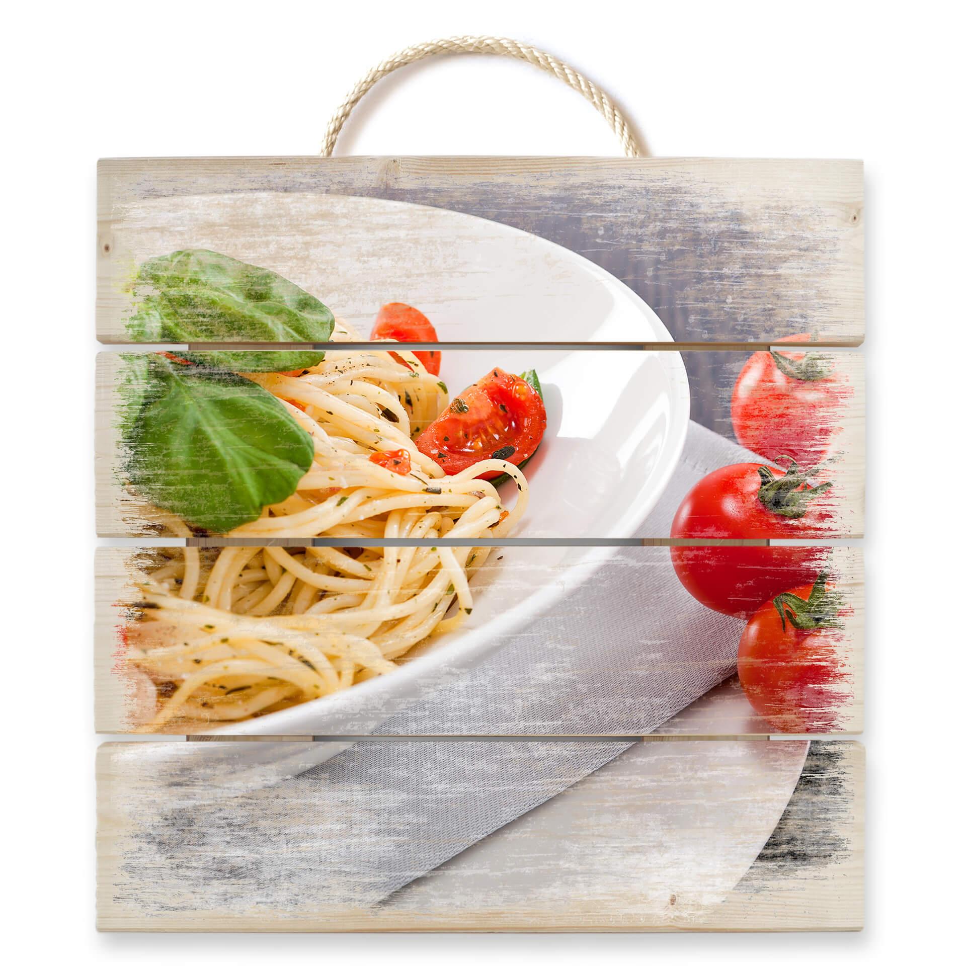 Holzbild Pasta Italiana - 40x41,5 cm