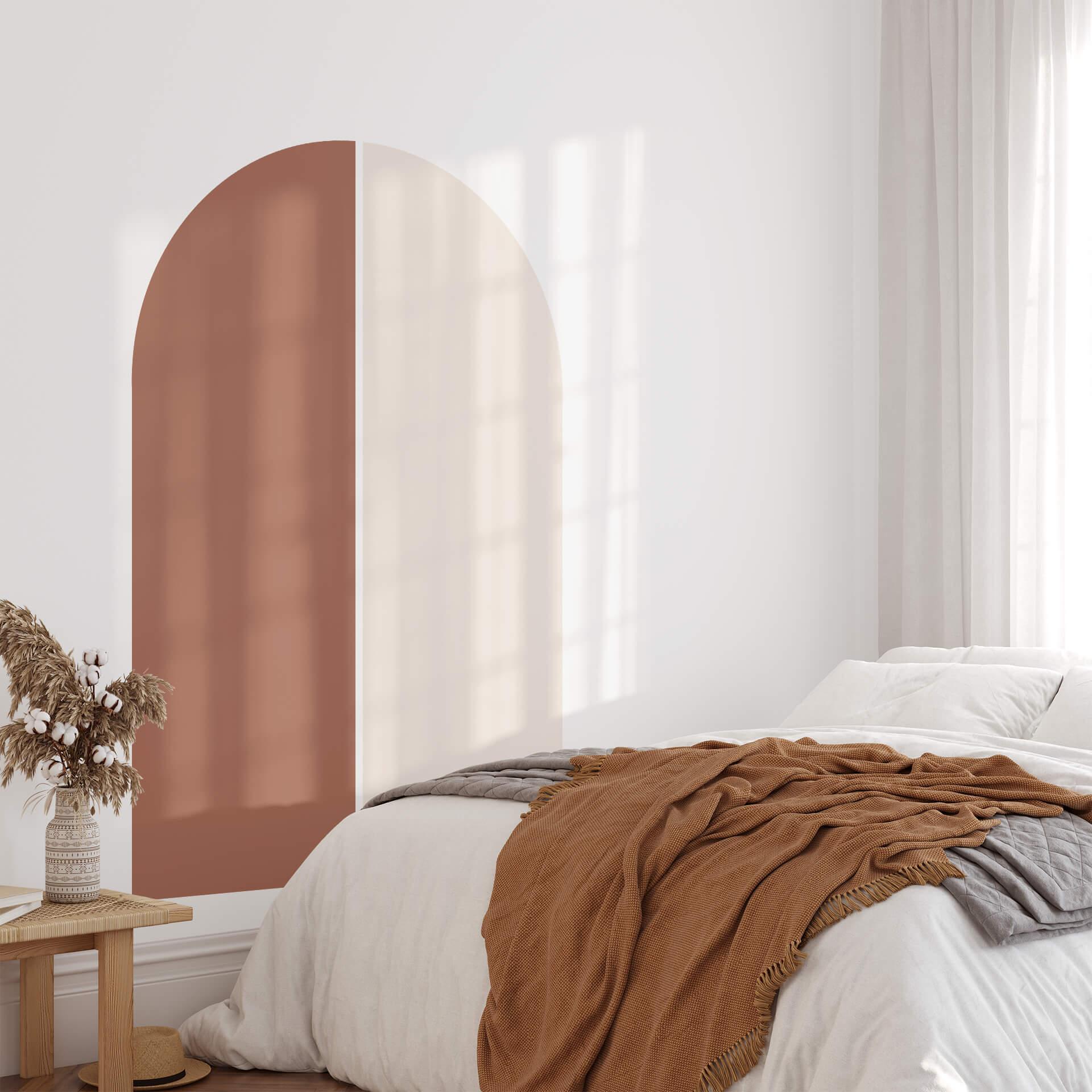 Adesivo murale Mezzi fiocchi (set di 2) - larghi - rosso-ruggine-beige