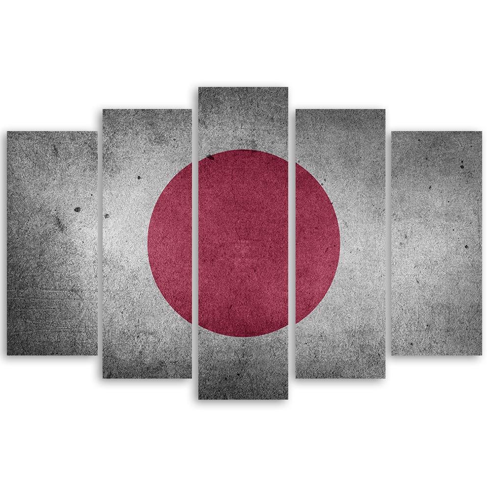 5 stykke lærredstryk, Japans flag