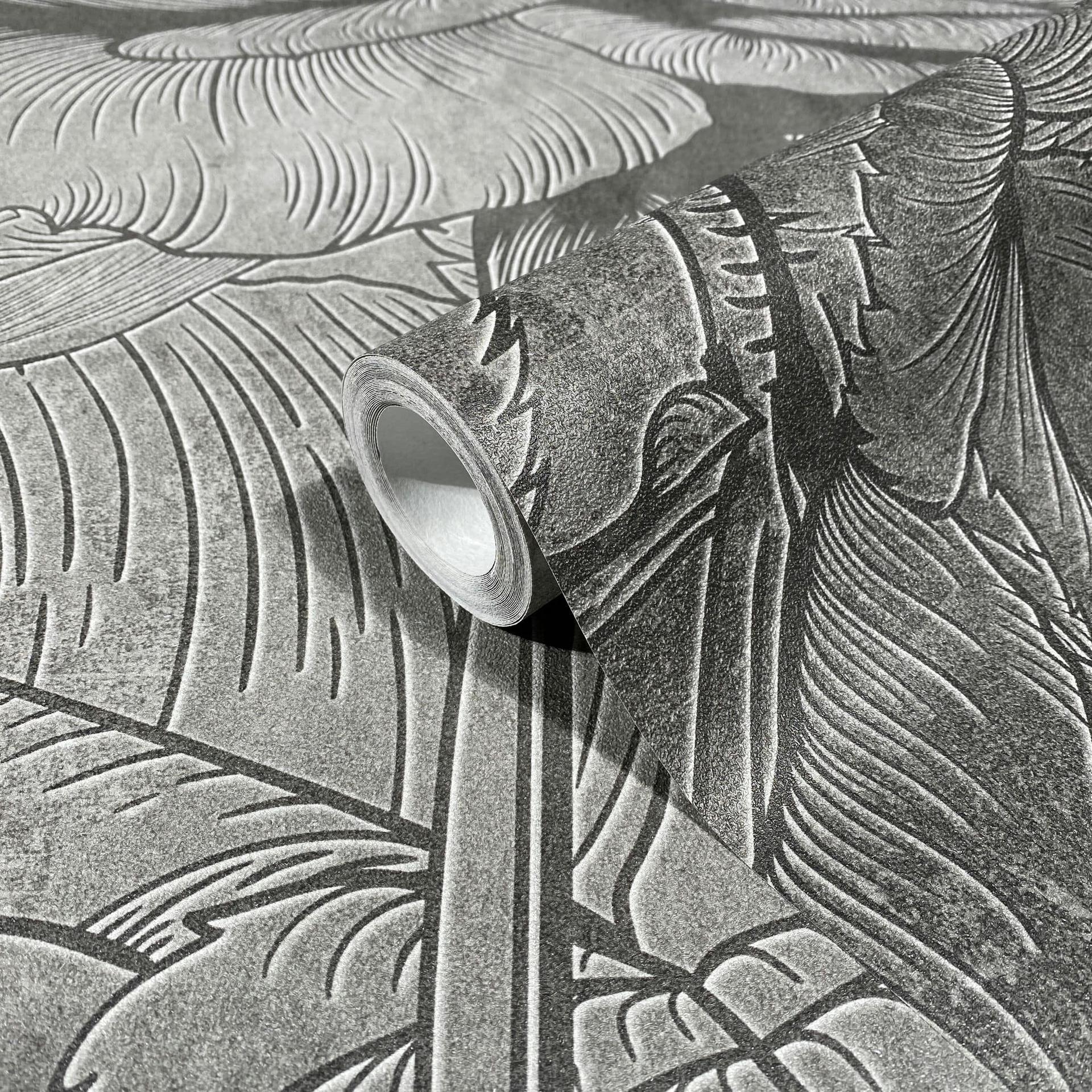 Fototapete mit Blumentotiv, Blumentapete Grau 2.70 x 1.59 cm