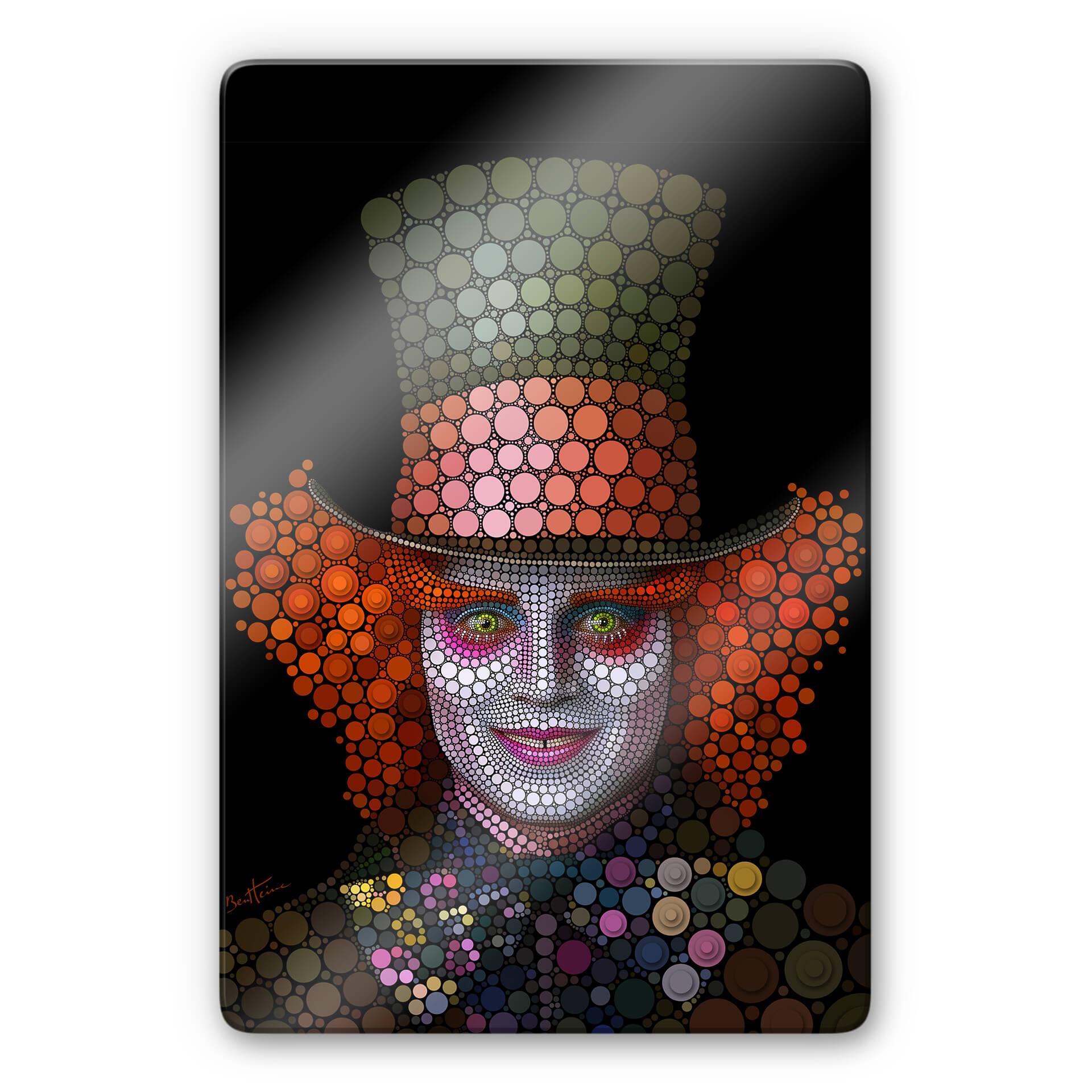 Glasschilderij Ben Heine - Circlism: Johnny Depp