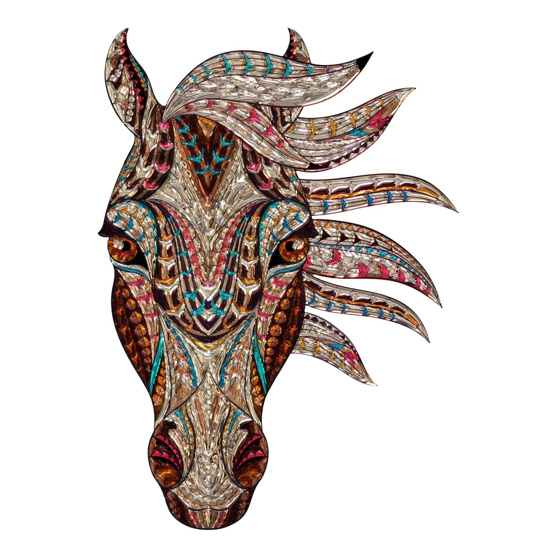 Wandtattoo Metallic Horse