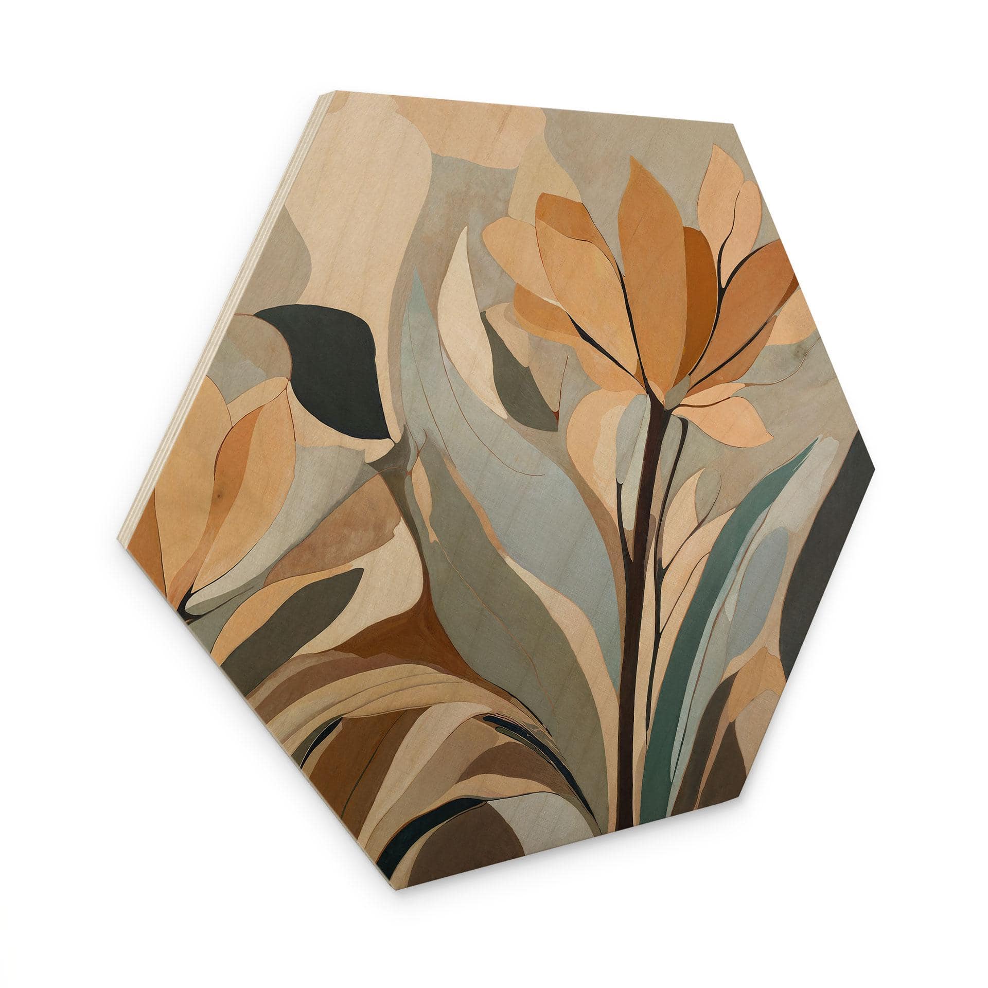 Esagono Insegna in Legno Emil's Bloom - Fiori Astratti - Sir Edward x Grigory Gladarev