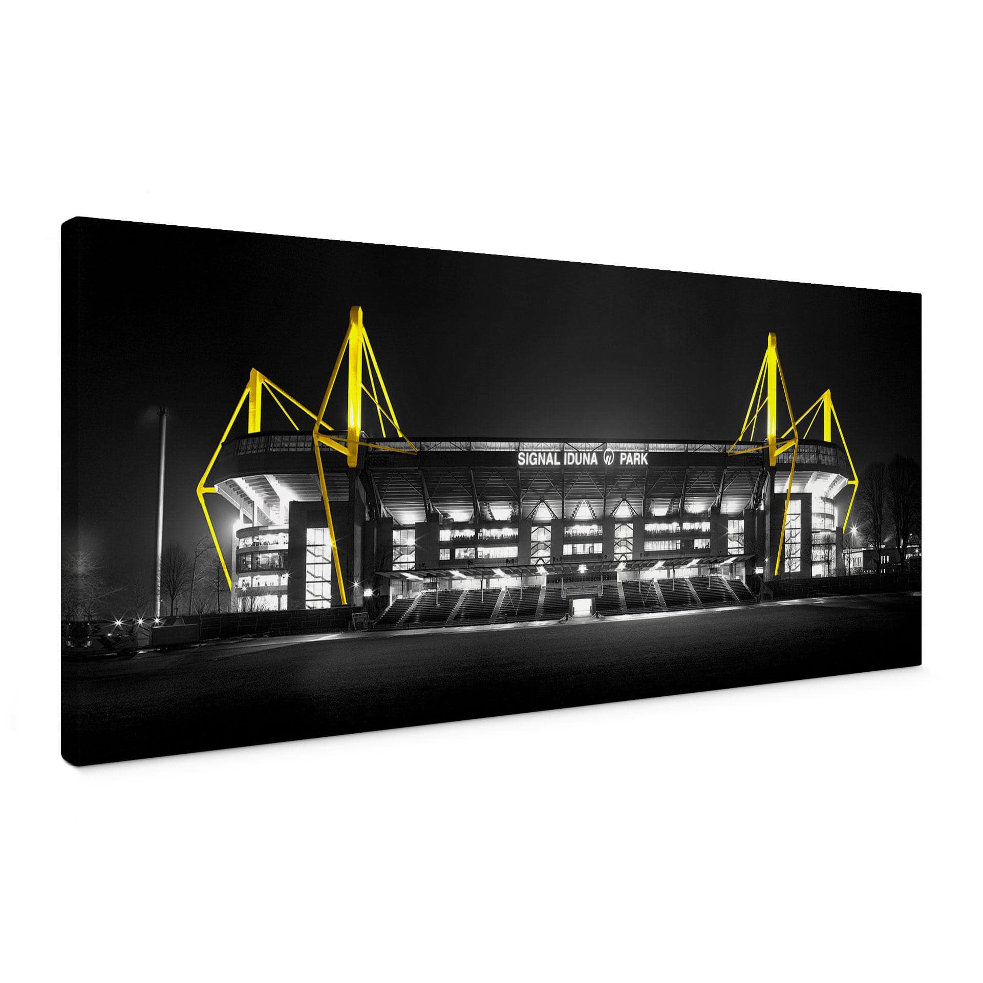 Canvasbillede af stadion i Dortmund - grå