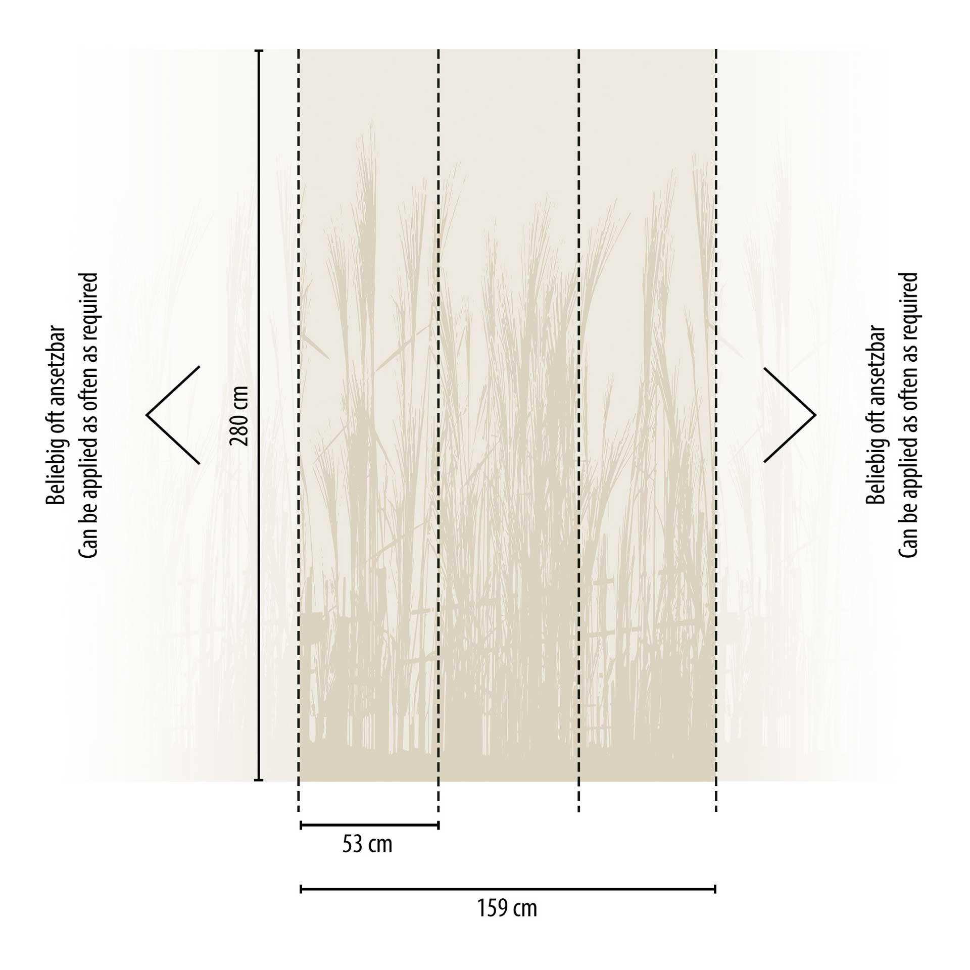 Grasbehang beige - vliesbehang met natuurmotief voor woonkamer & slaapkamer