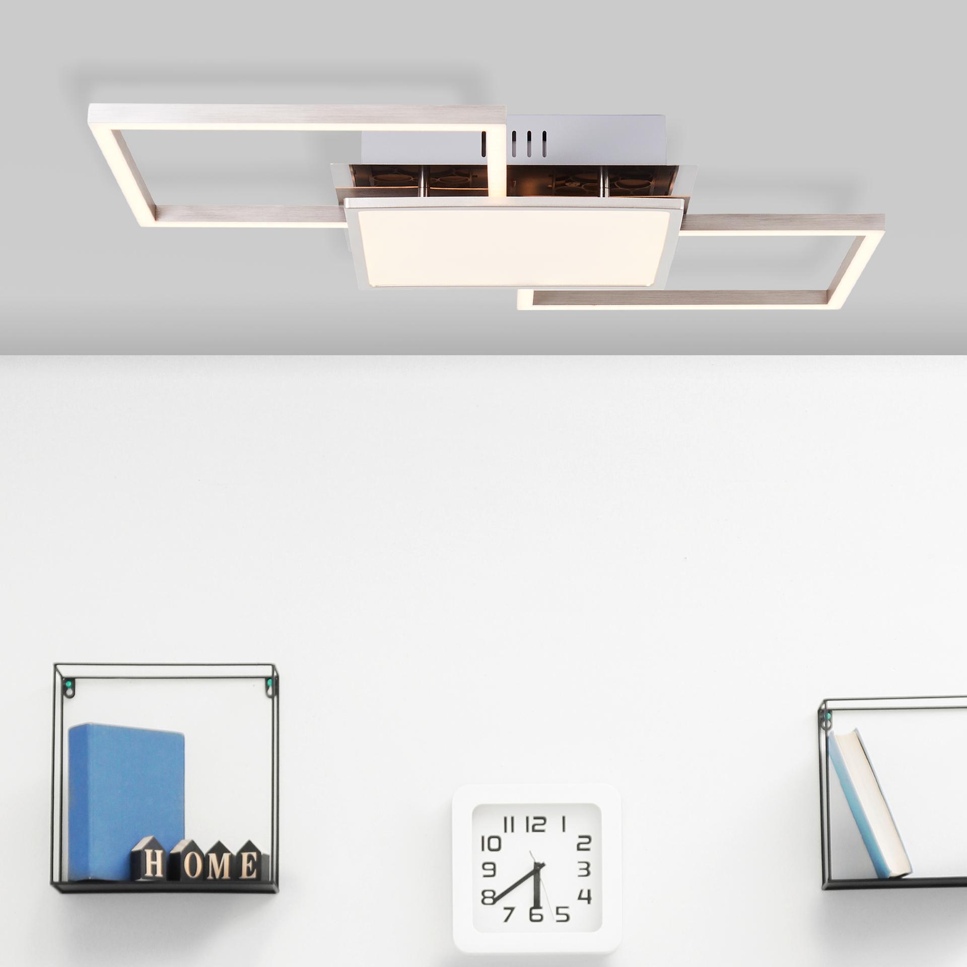 Deckenleuchte Yara, metallic, 7 x 51 cm, Metall Deckenlampe, dimmbar