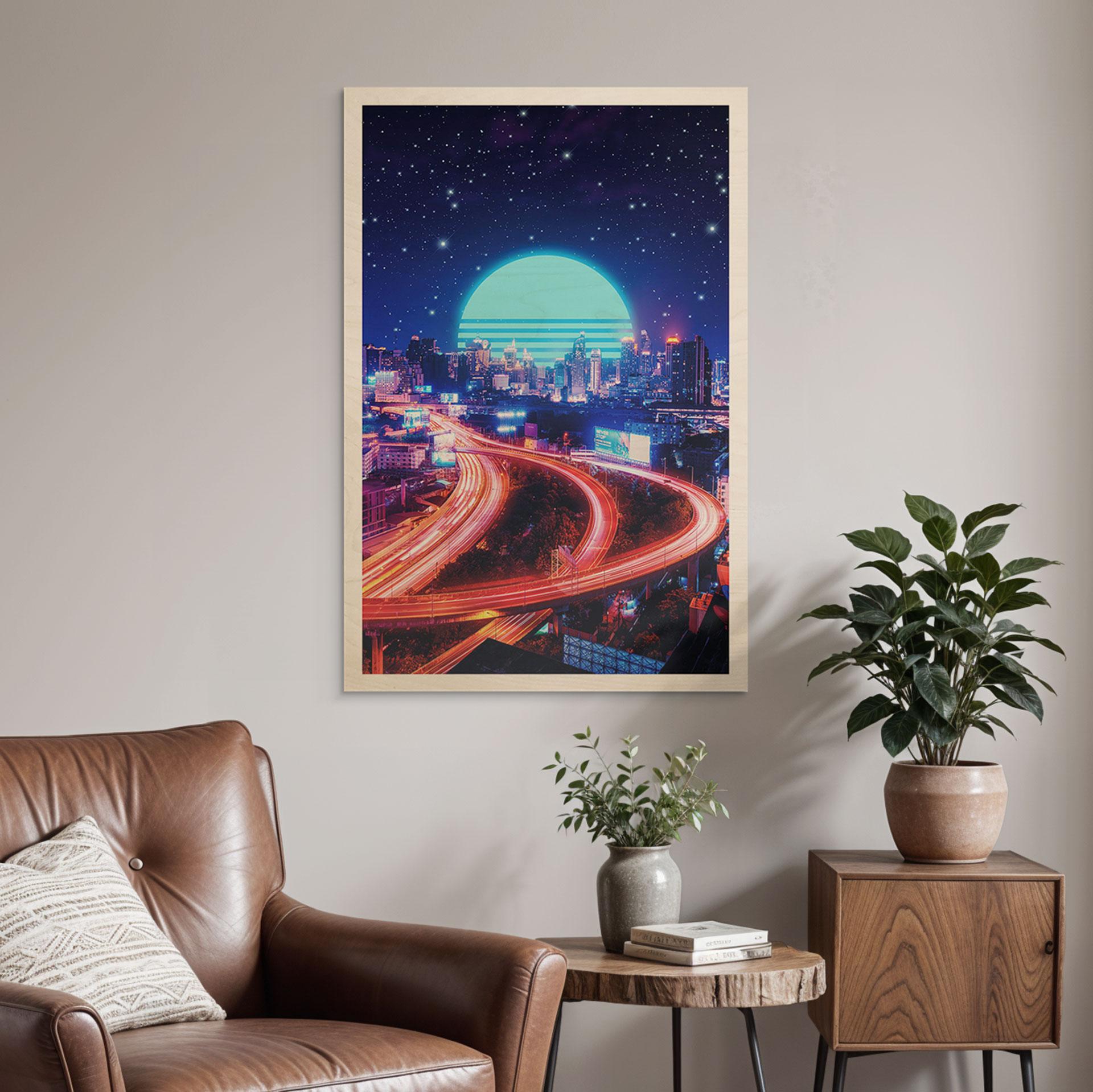 Træplakat Cyber City Bangkok - Takkar