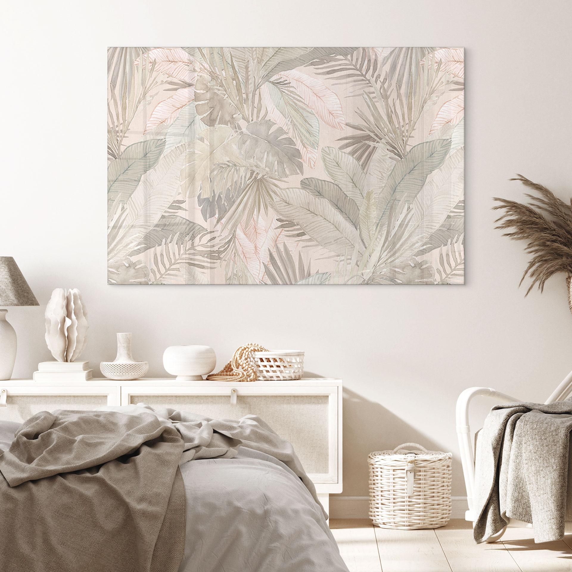 Akrylbillede tropiske blade i junglen pastel - Bloomery Decor