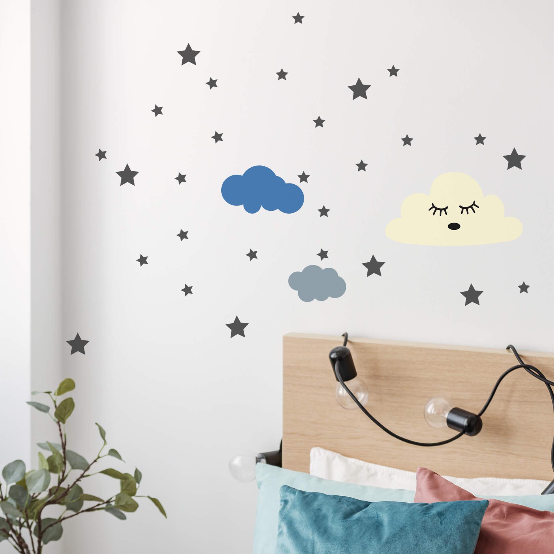 Muursticker set Slapende Wolken en Sterren
