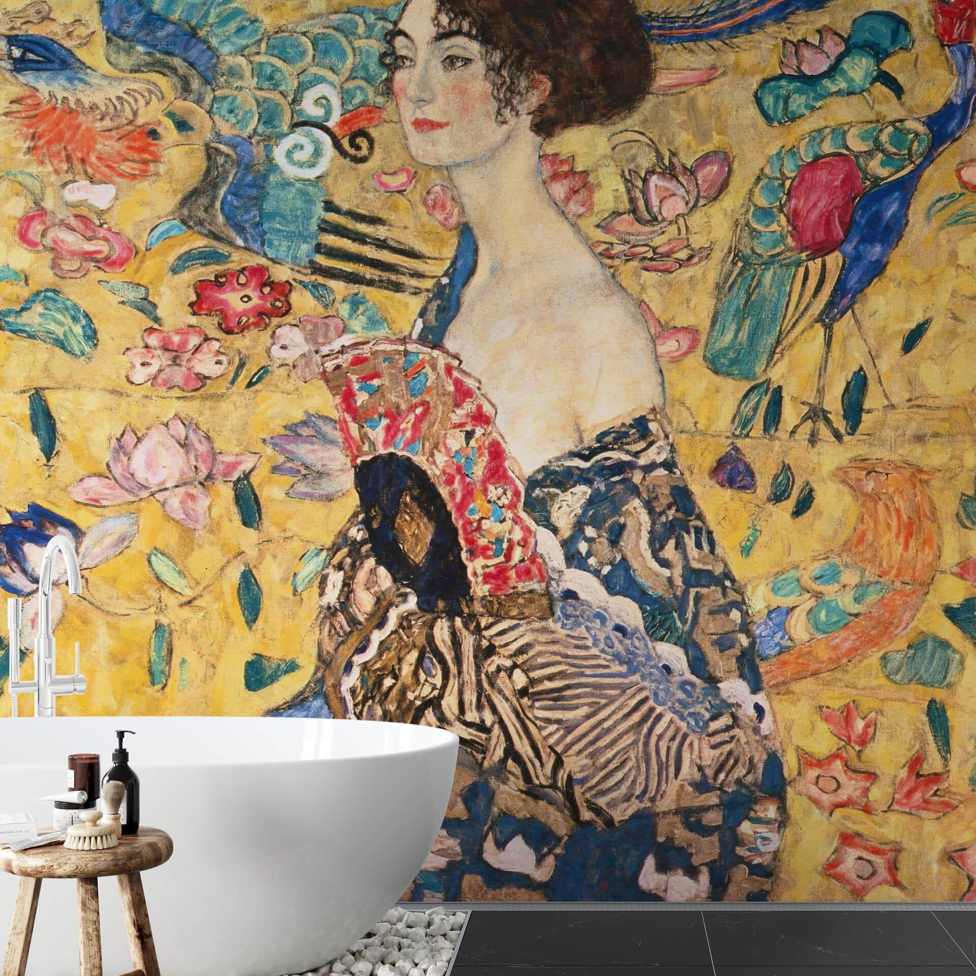 Fotobehang Klimt - Dame met Waaier