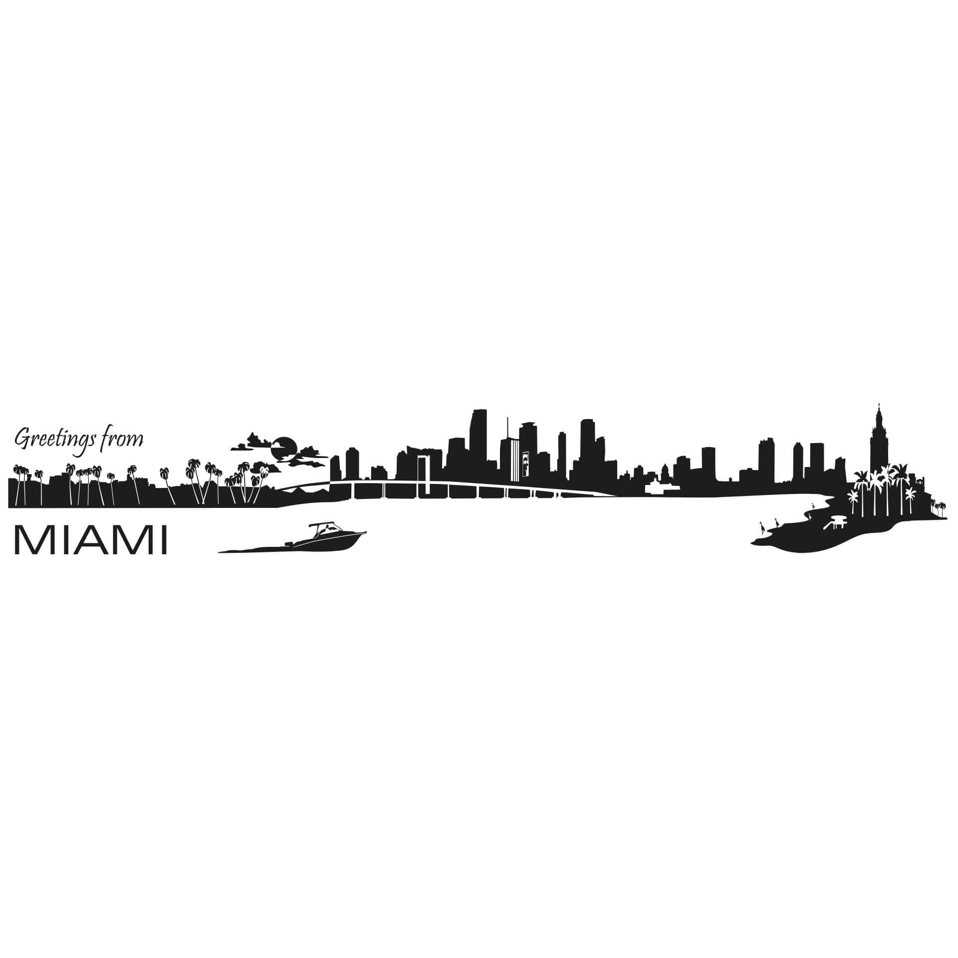 Wallsticker Miami Skyline