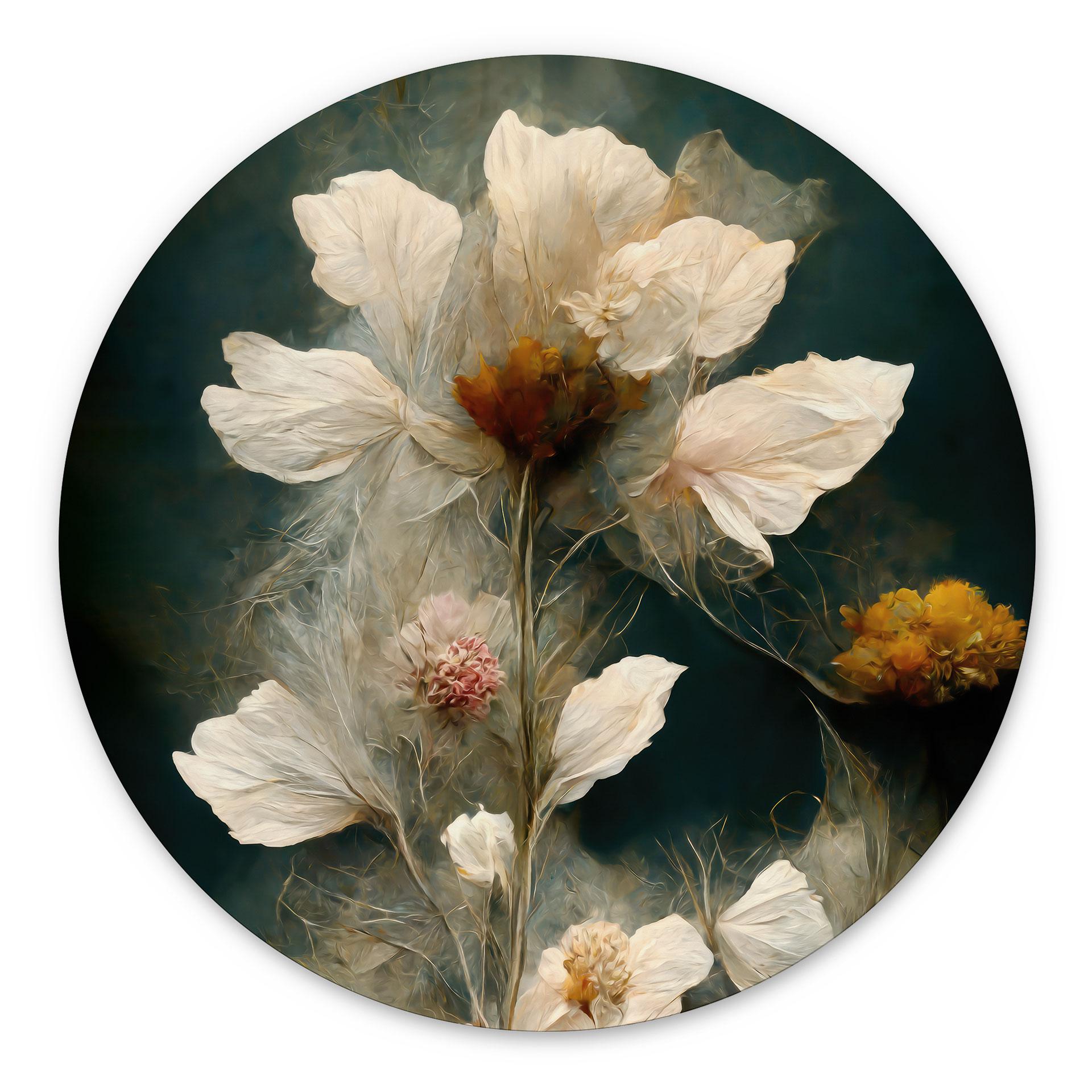 Transient blossoms - Treechild - rund – print på aluminium (Alu-Dibond)