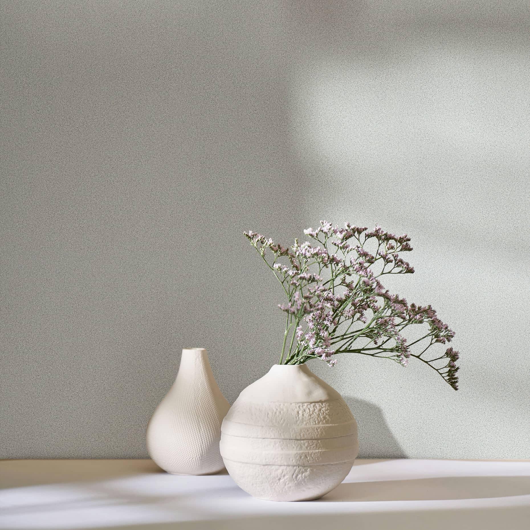Non-woven tapet med struktur som prikket ensfarvet grå, beige ensfarvet