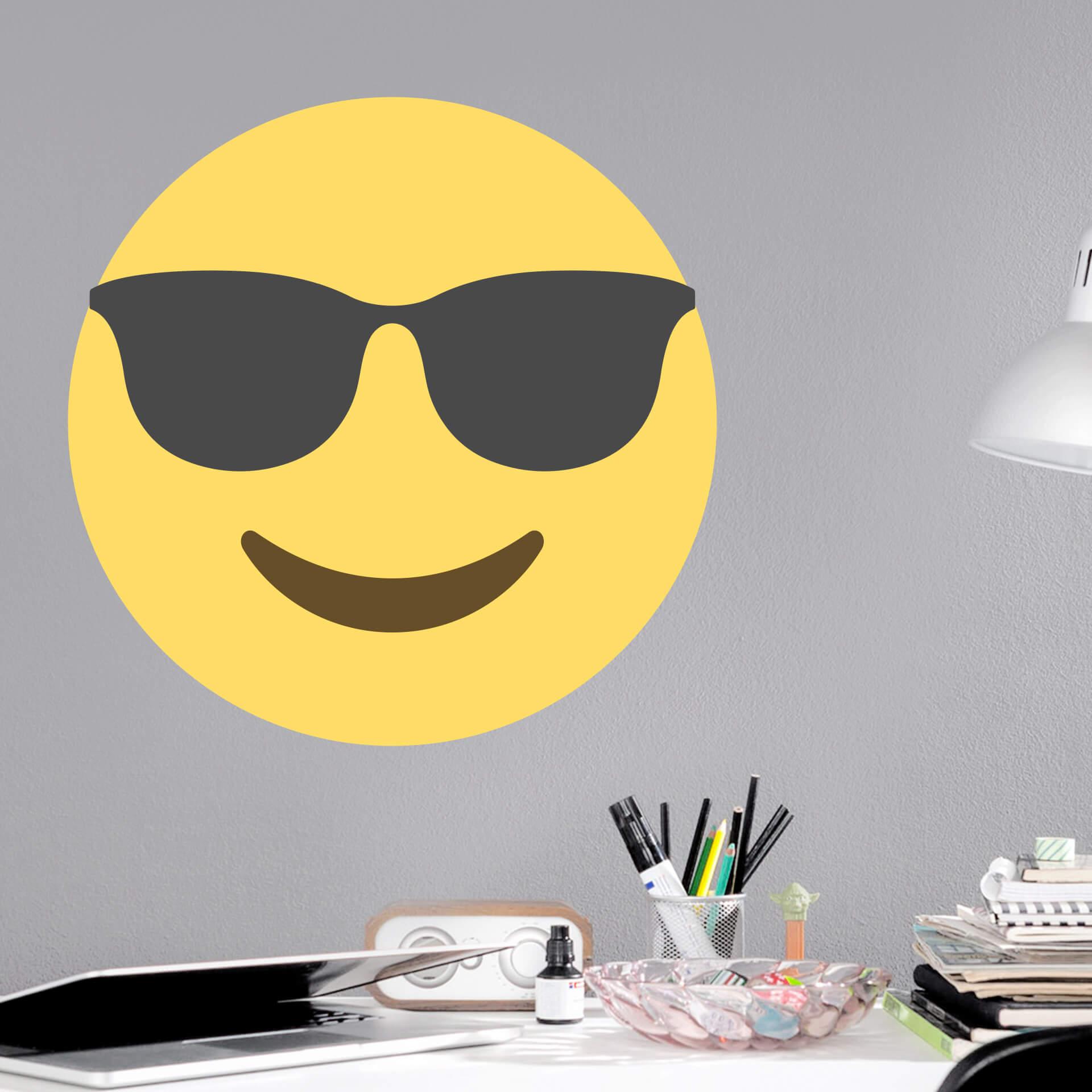 Muursticker Emoji Zonnebril