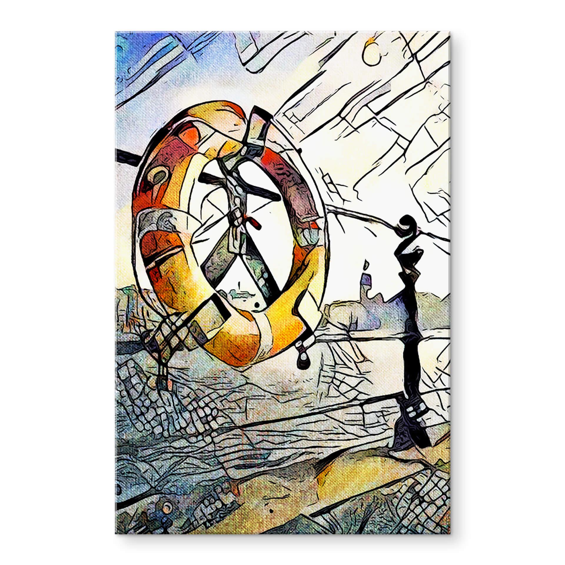 Akrylbillede Zamart - Kandinsky møder Hamborg ved havnen