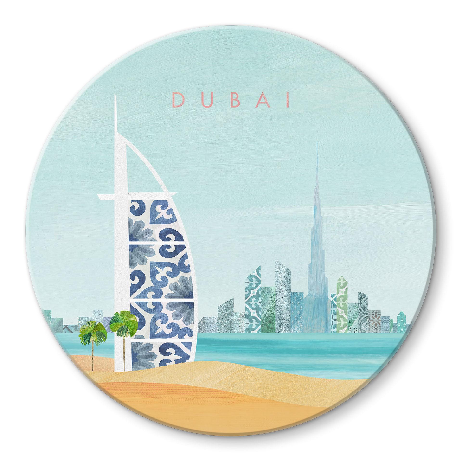 Glasbillede - Dubai Beach - Burj Al Arab - Rivers - Rundt