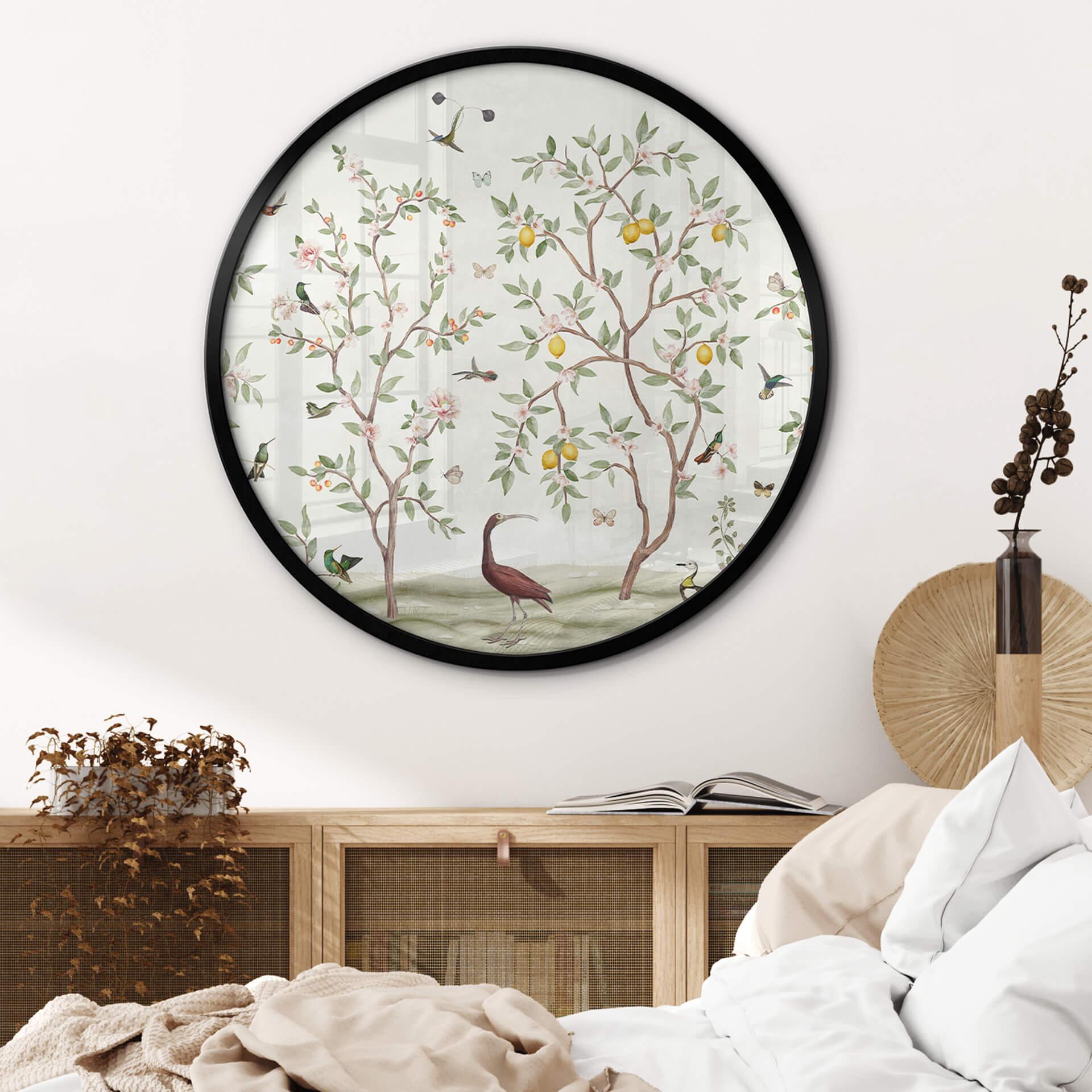 Plakat Sir Edward - Lemon Tree Chinoiserie - Okrągły