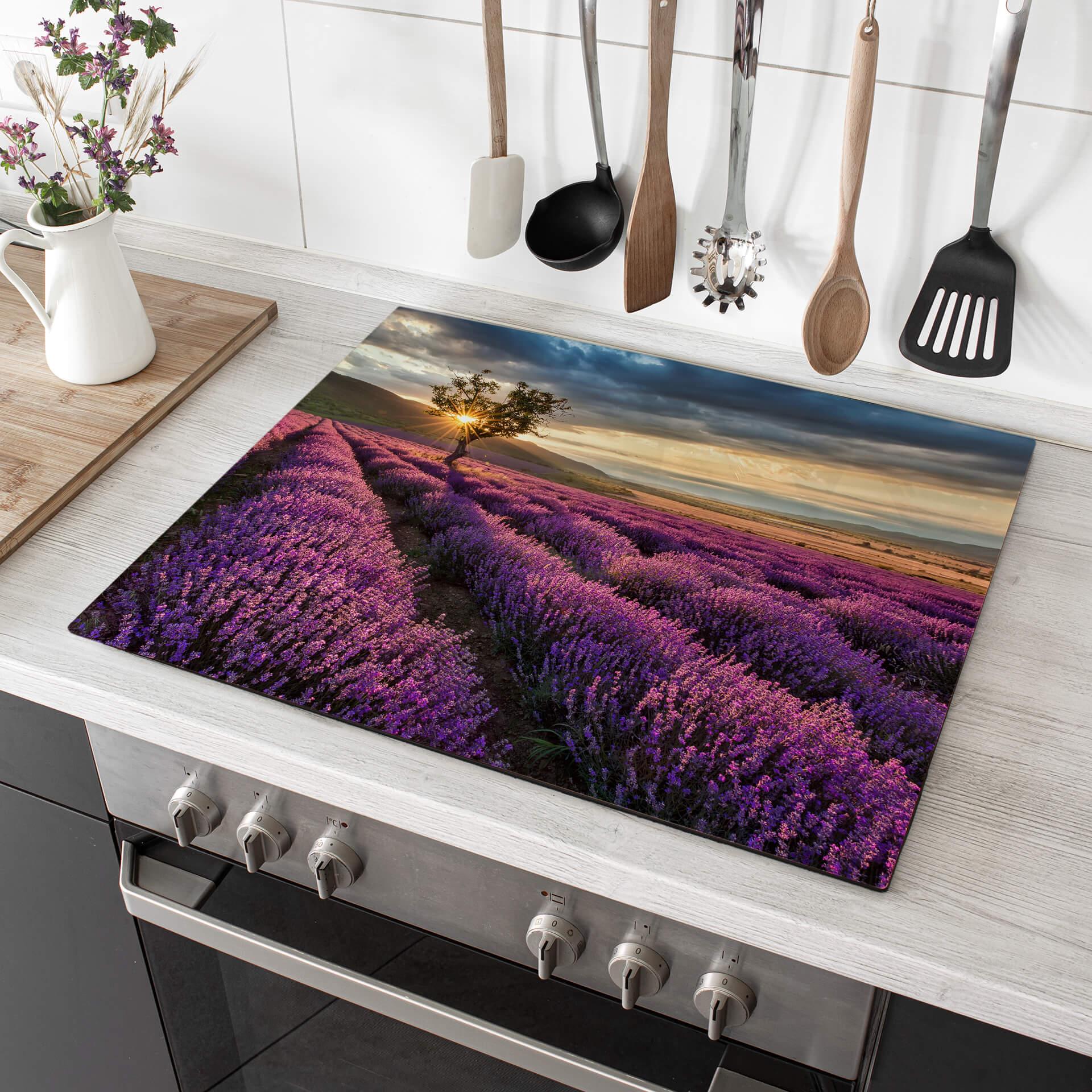 Dækplade til komfur Lavendelblomst i Provence