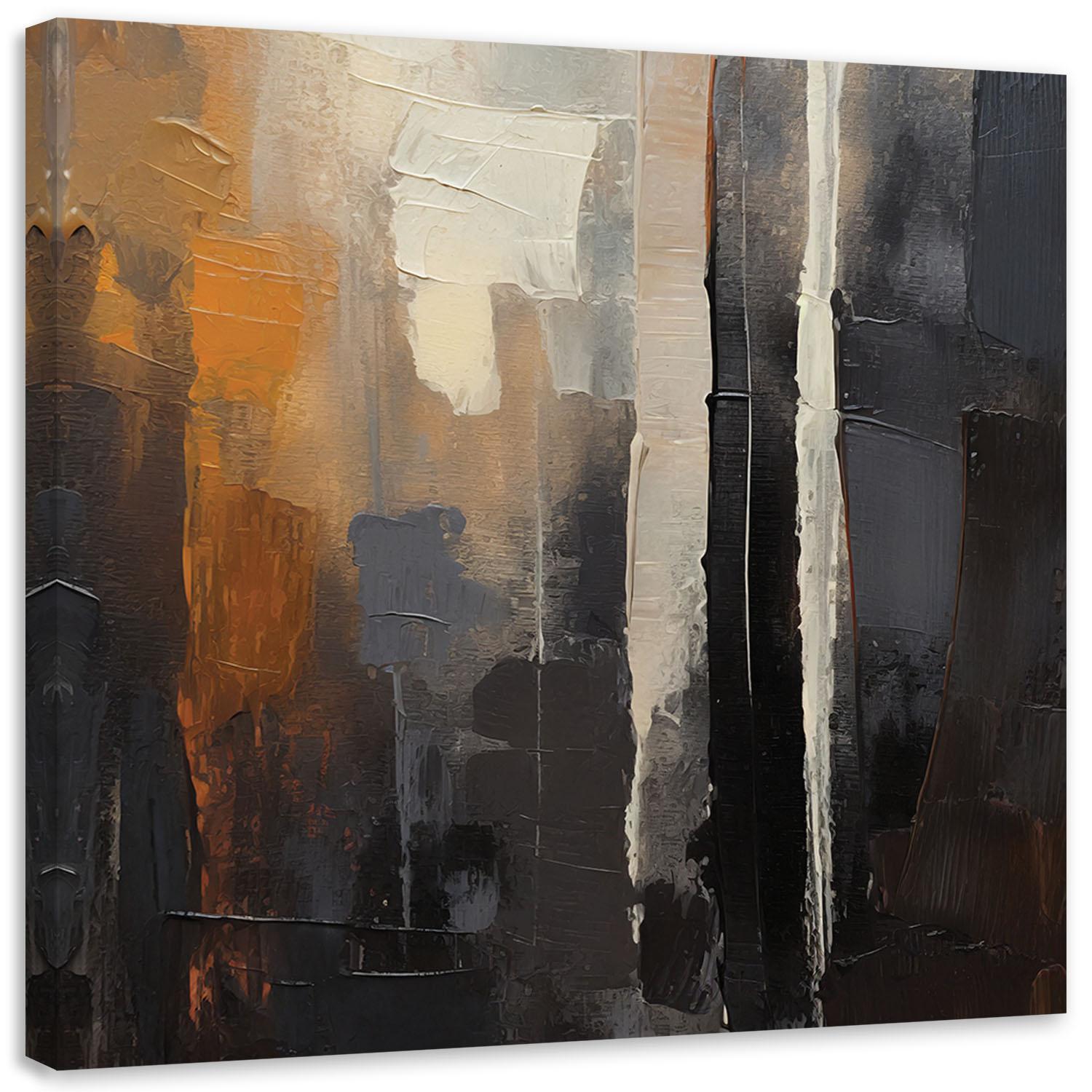 Leinwandbild Abstrakt braun gemalt