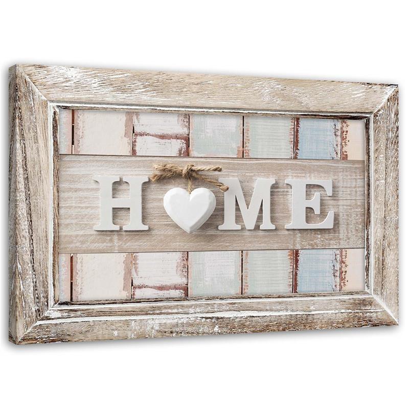 Canvasbillede, billedtekst Home Heart Vintage Style