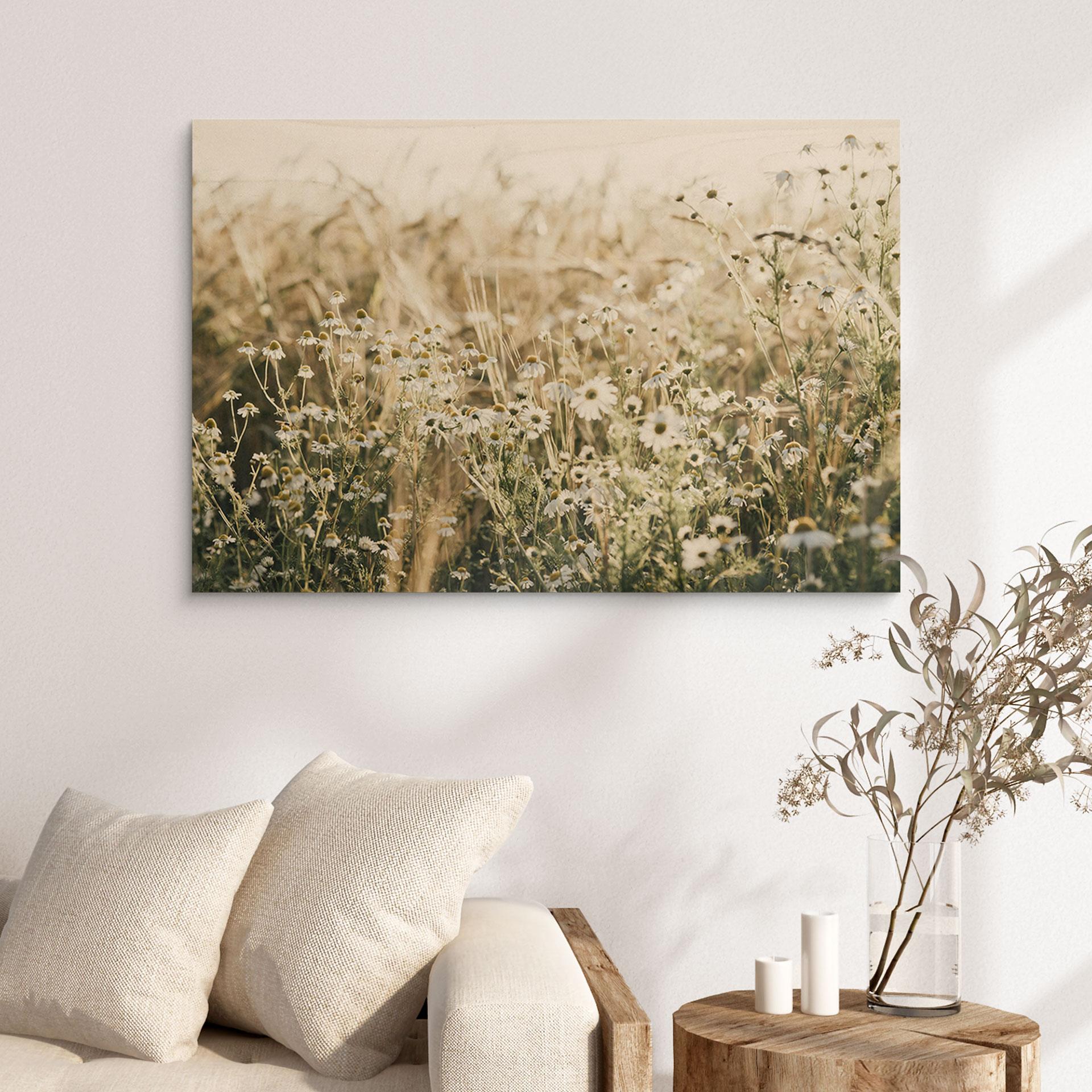Holzbild Sommerwiese mit Kamille - Annie