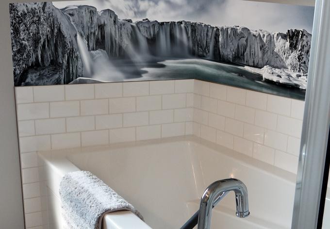 Fotobehang Shcherbina – IJsland Waterval – Panorama