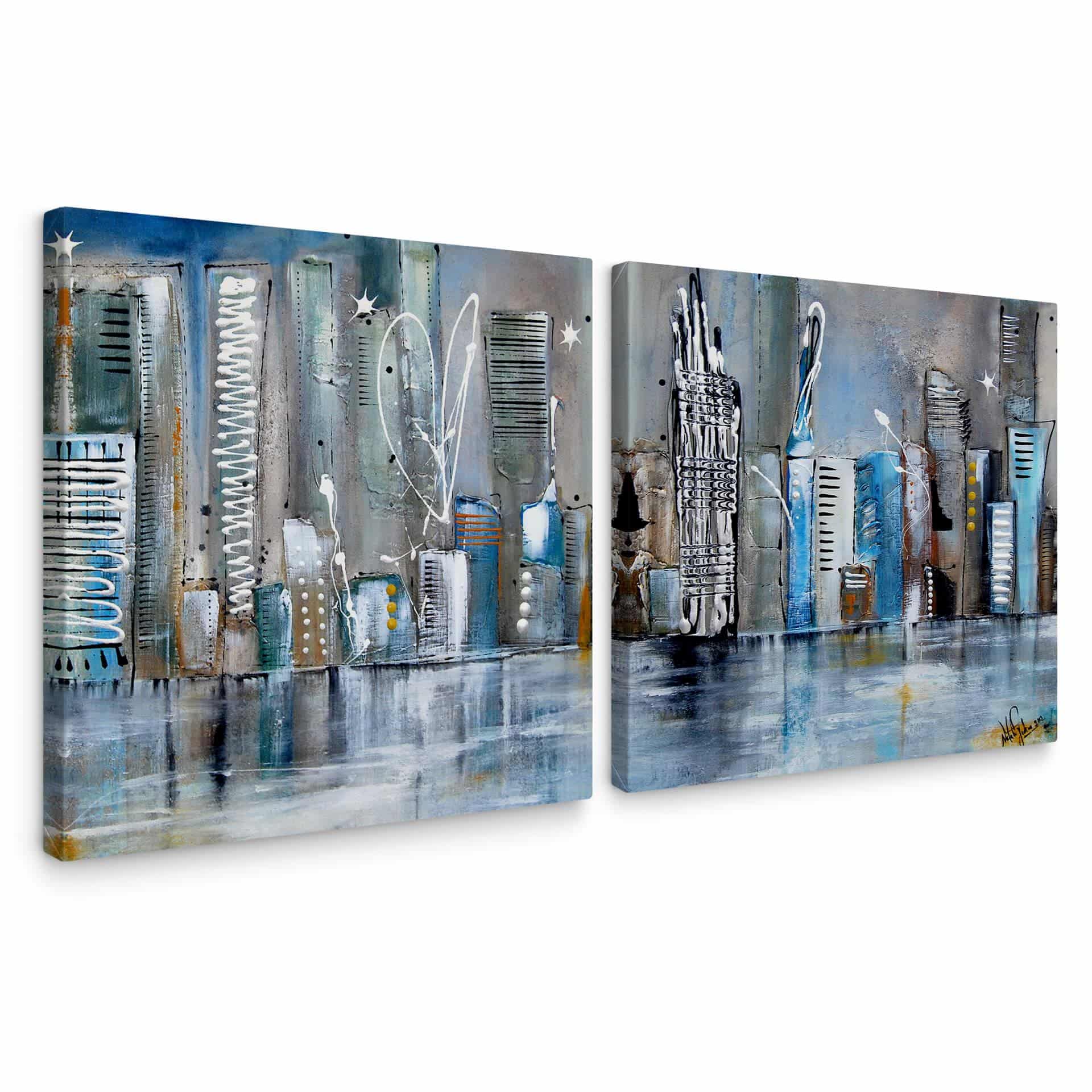 Tableau sur toile Fedrau - Skyline (2 parties)