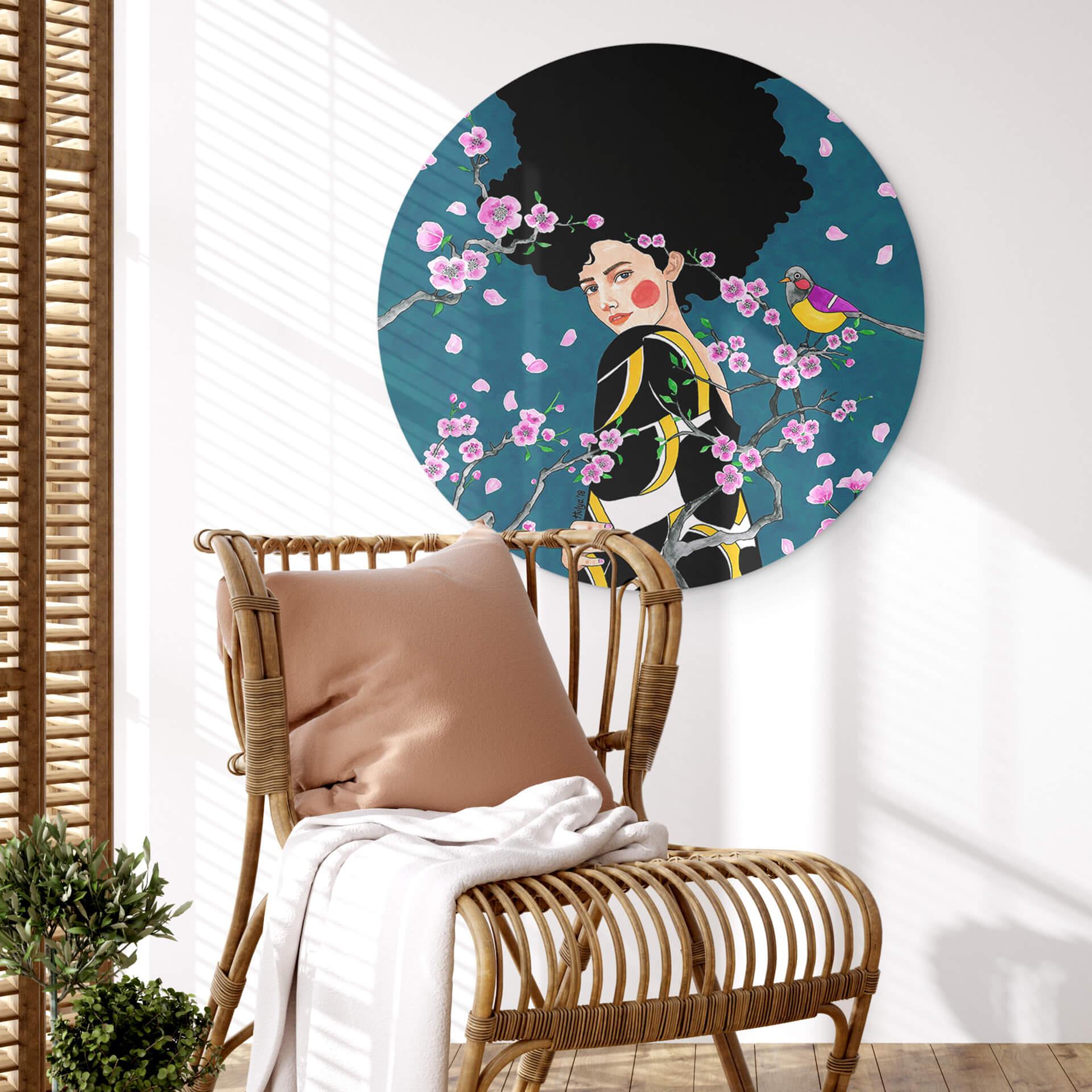 Wandbild Rund - Sie und Ich - Hülya - Alu-Dibond
