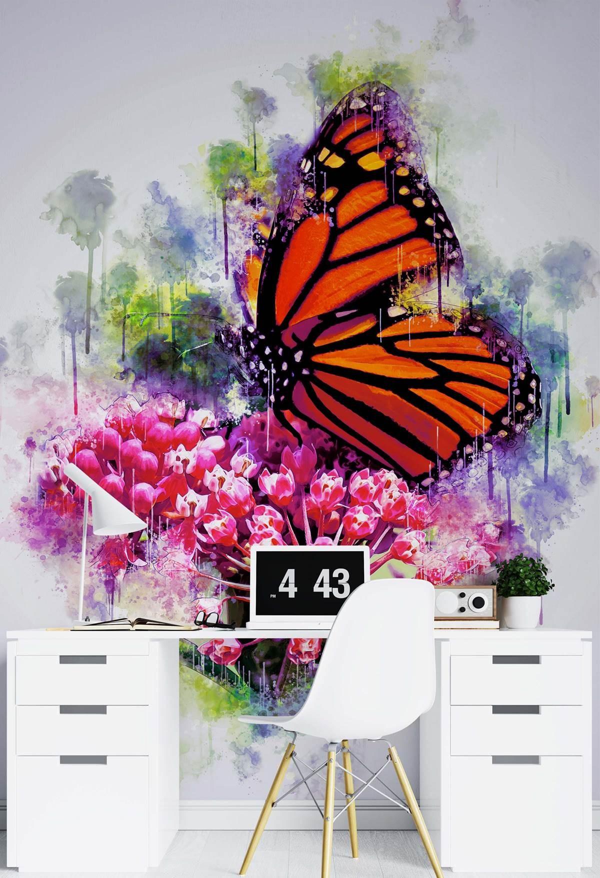 Fototapete, Schmetterling auf einer Blume