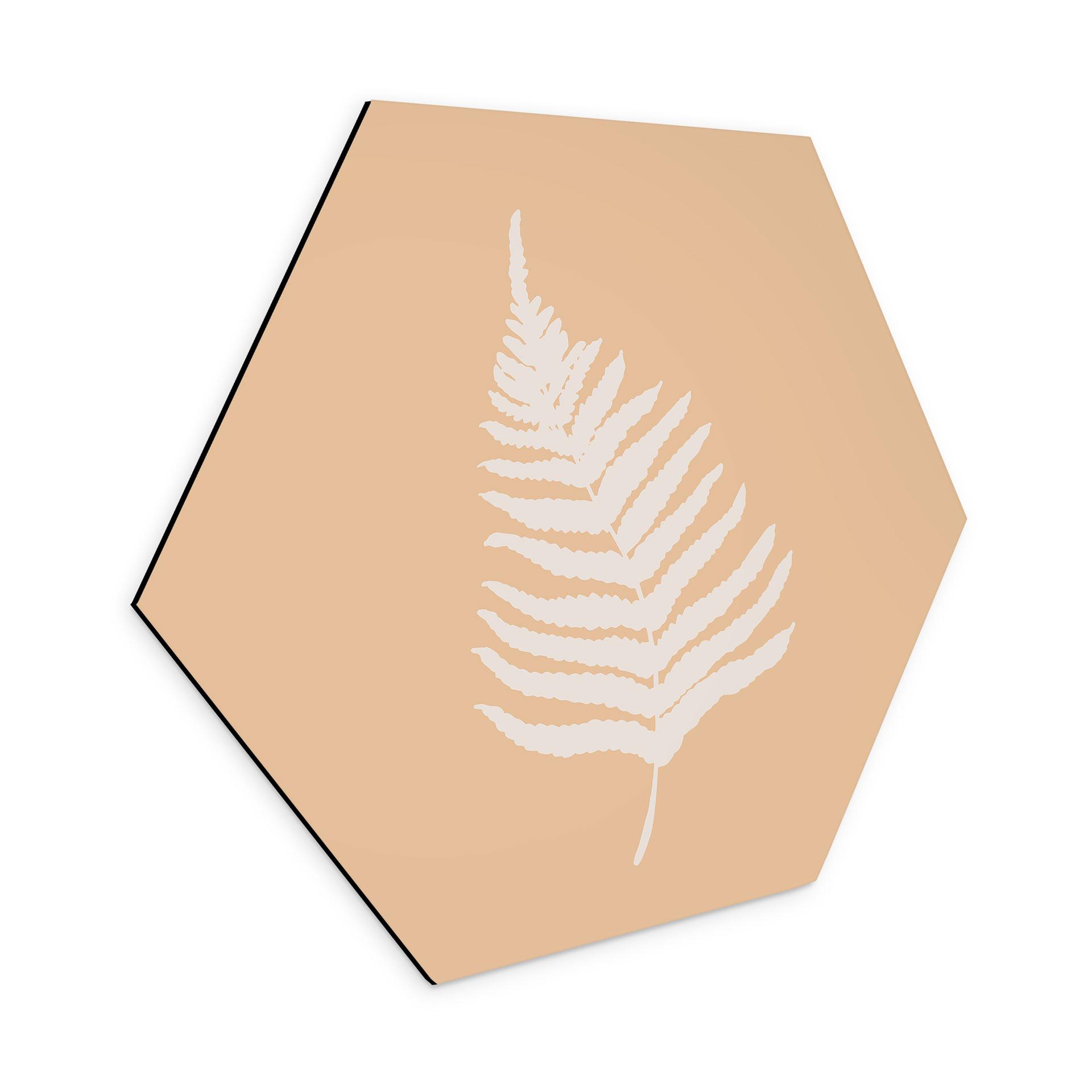 Hexagon Dibond Silhuet af bregneblad - 1X Studio
