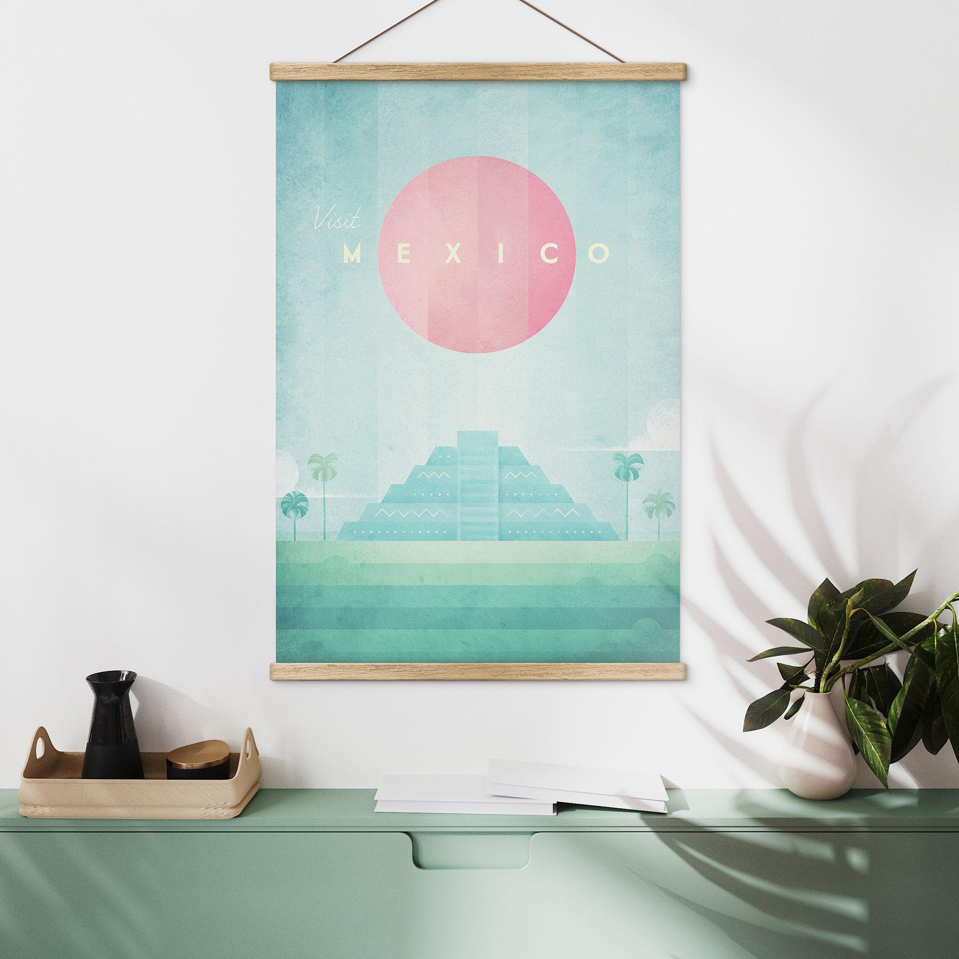 Tekstil plakat af Kukulcán-templet i Chichén Itzá - Rivers