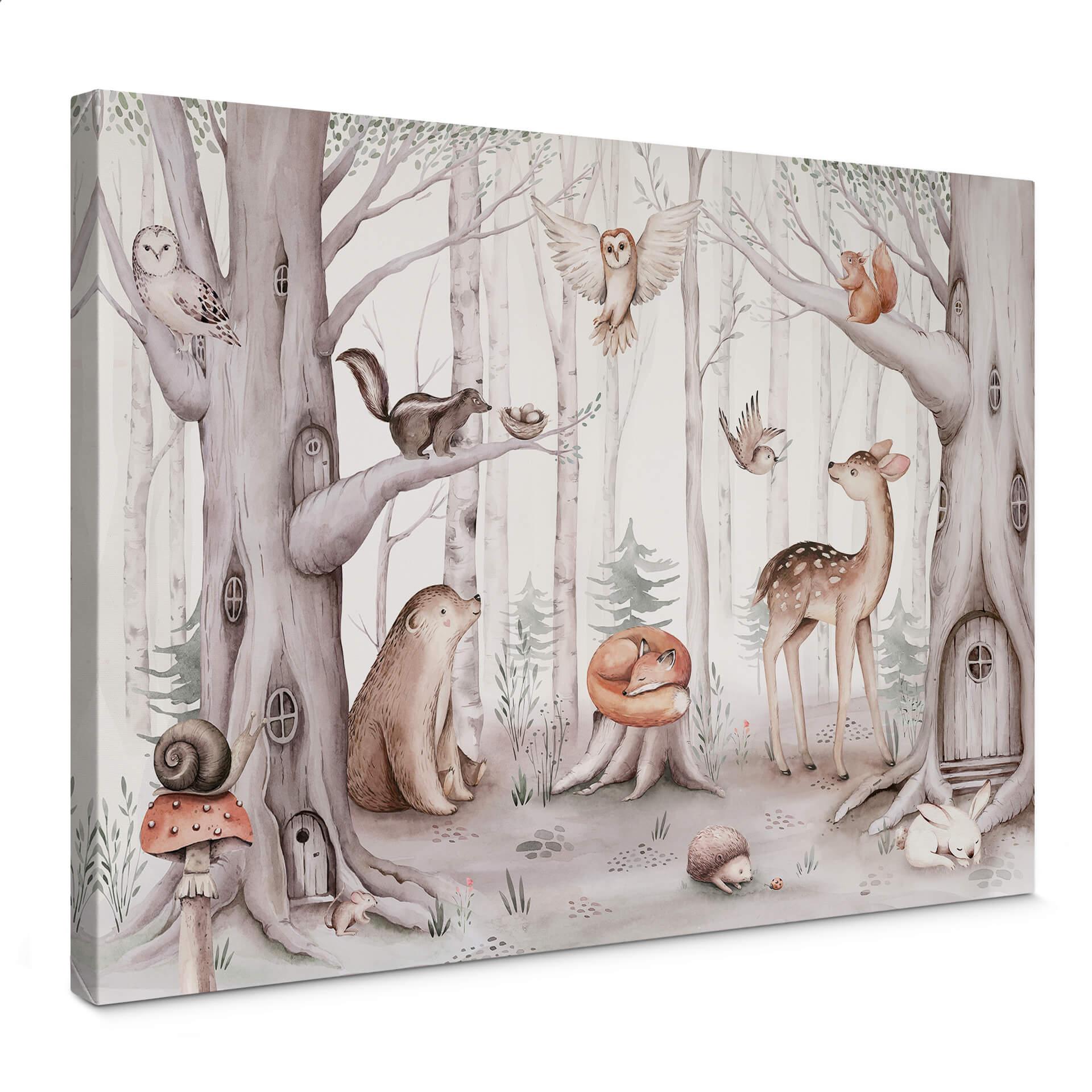 Lærredsprint - Kvilis - Sweet Forest Animals