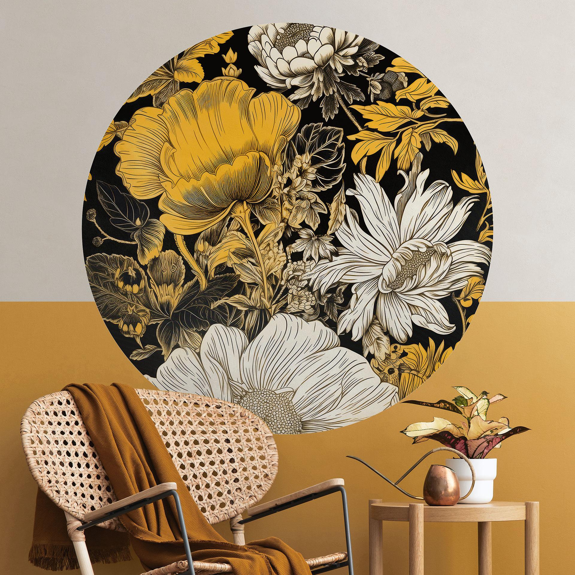 Wall Sticker Blomsterpragt i okker - Jaszke