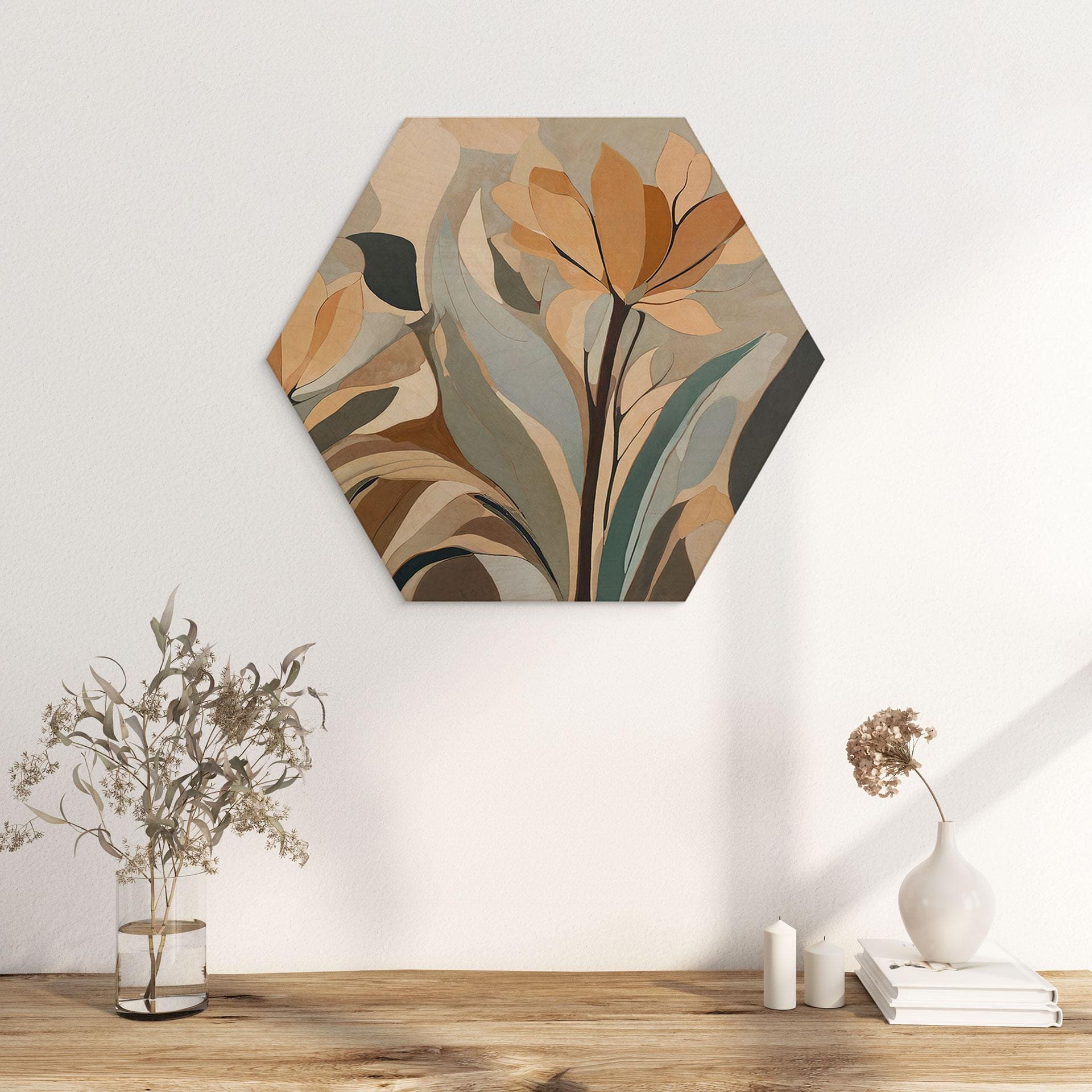 Esagono Insegna in Legno Emil's Bloom - Fiori Astratti - Sir Edward x Grigory Gladarev