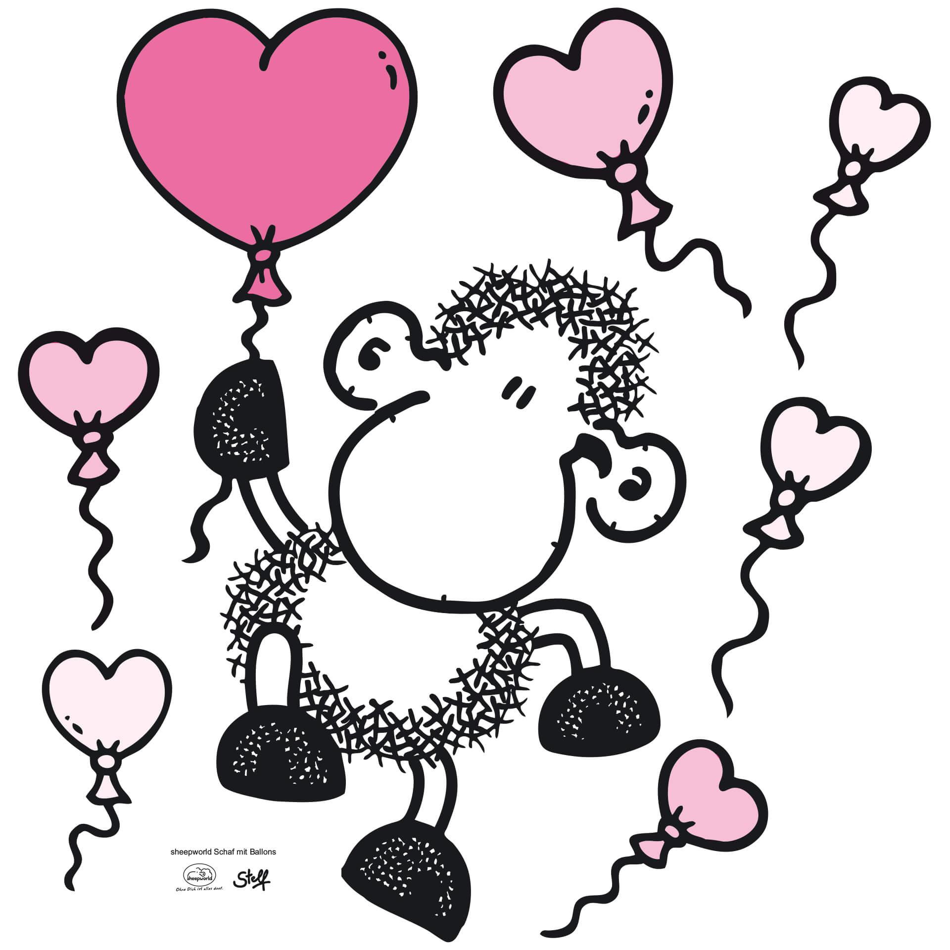 Wandtattoo sheepworld Schaf mit Ballons