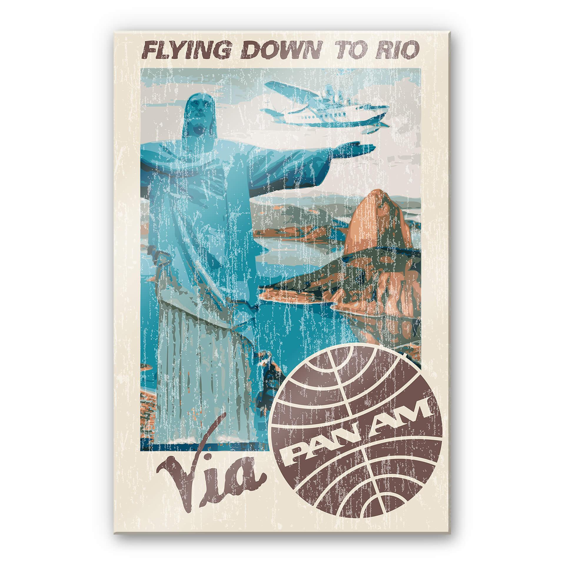 Akrylbillede PAN AM - Rio - Cristo Redentor på Sukkerbjerget