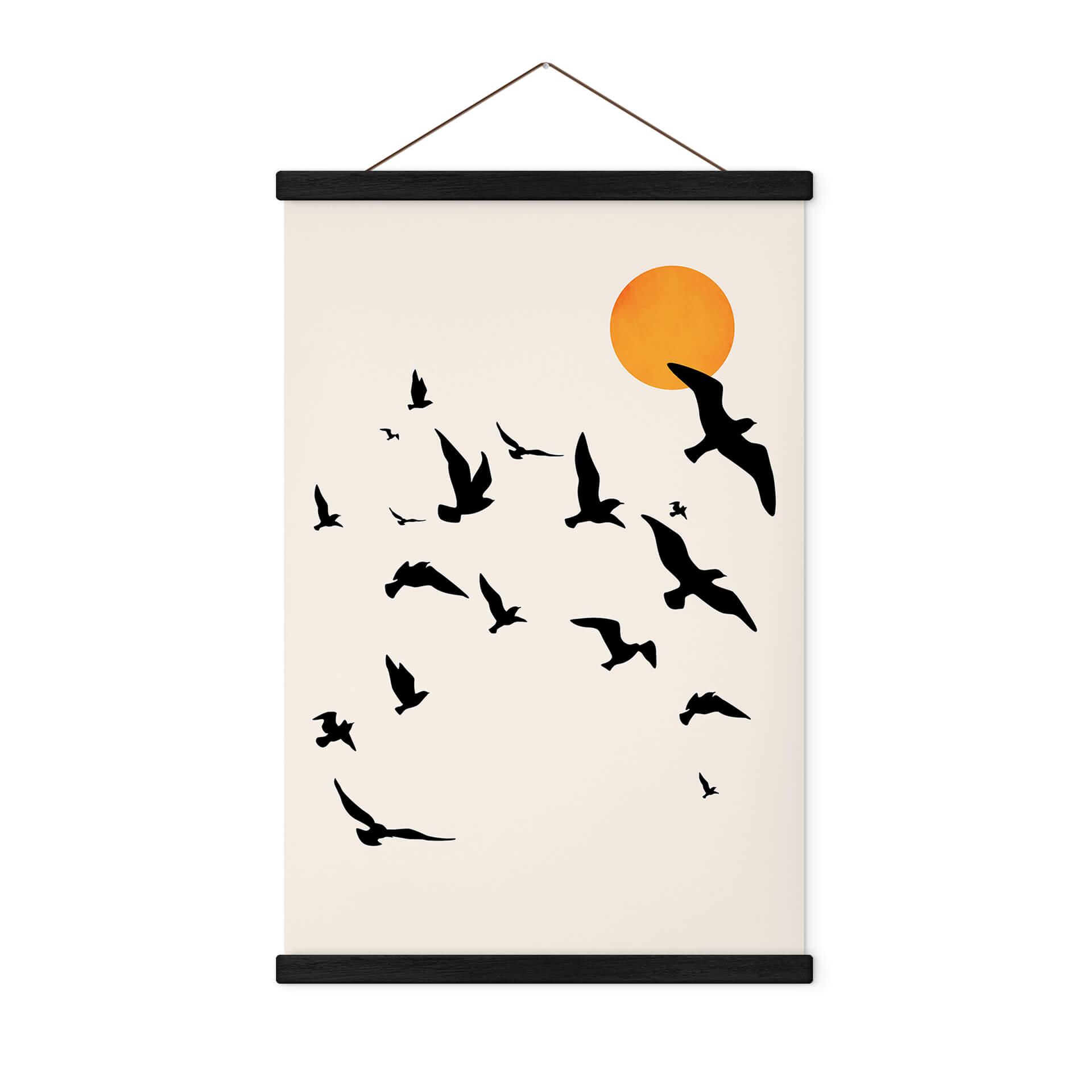 Tekstil plakat Kubistika - Traveling Birds