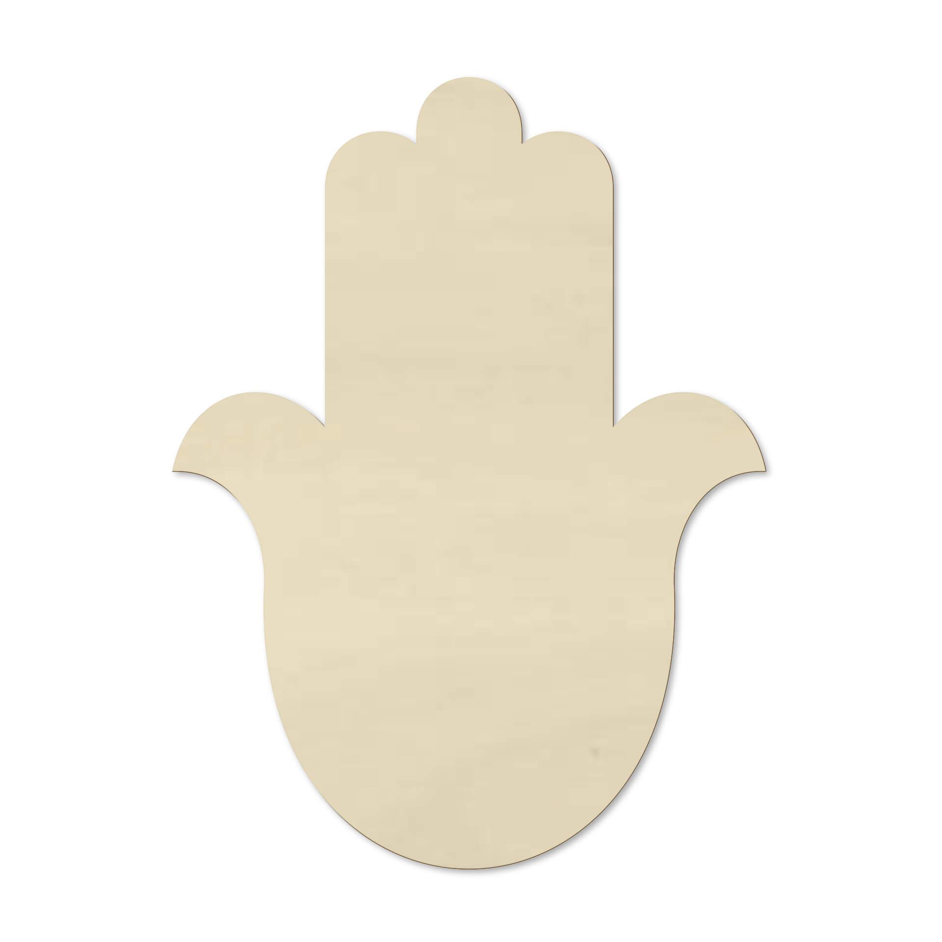 Holzdeko Pappel - Yoga Hamsa Hand Silhouette