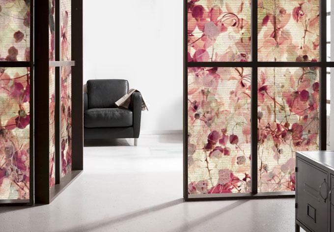 Lámina de privacidad con motivos florales vintage - cuadrada