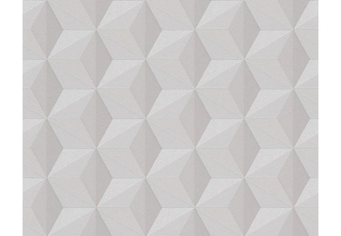 Geometrische 3D Tapete mit Glitzereffekt beige, Vliestapete Life von A.S. Création
