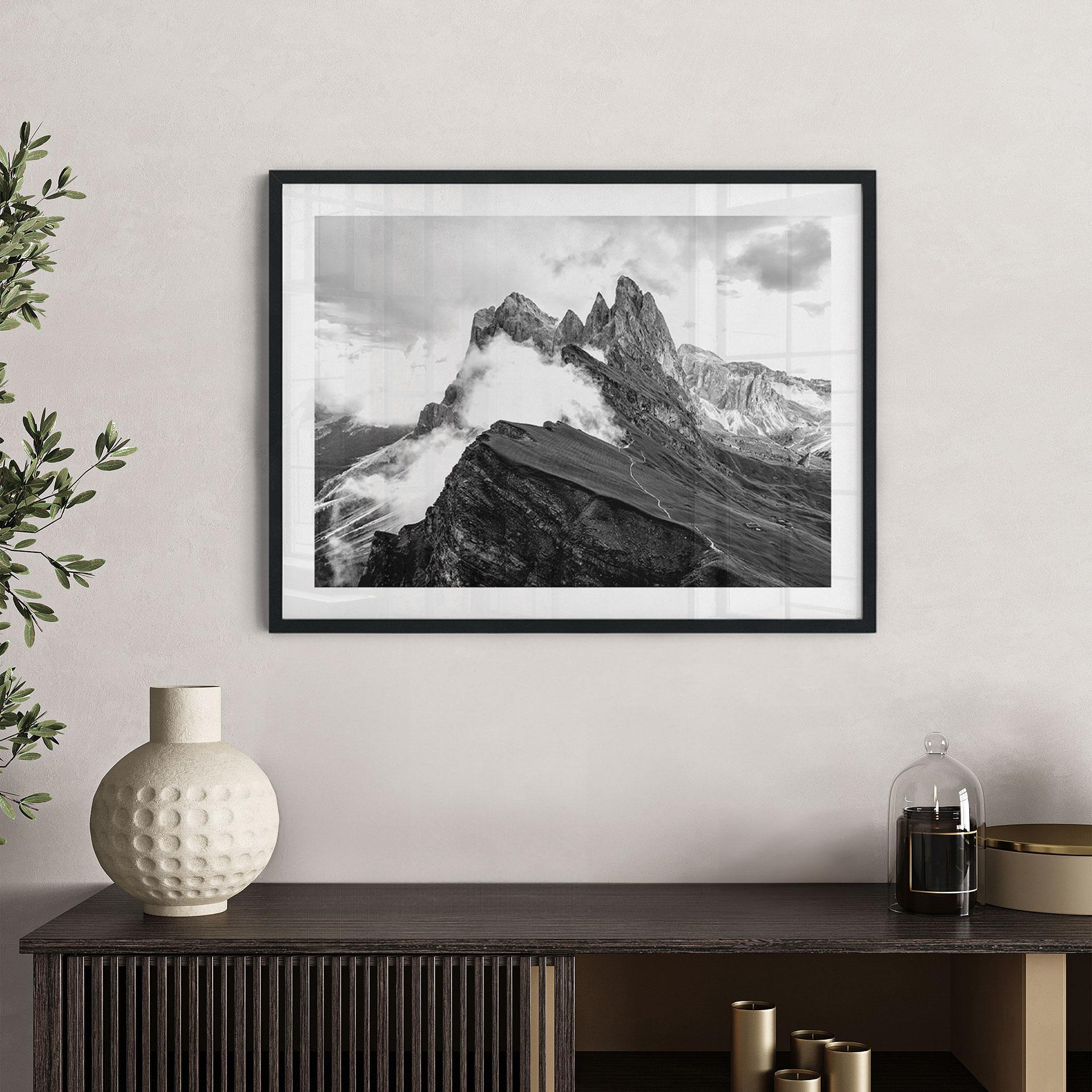 Plakat Udsigt over Alperne - Dolomitternes bjerglandskab