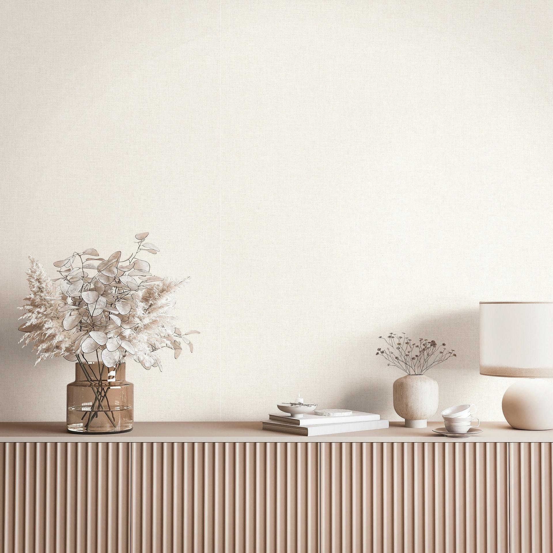 Ikke-vævet tapet tekstil, struktureret ensfarvet moderne mat i beige brun